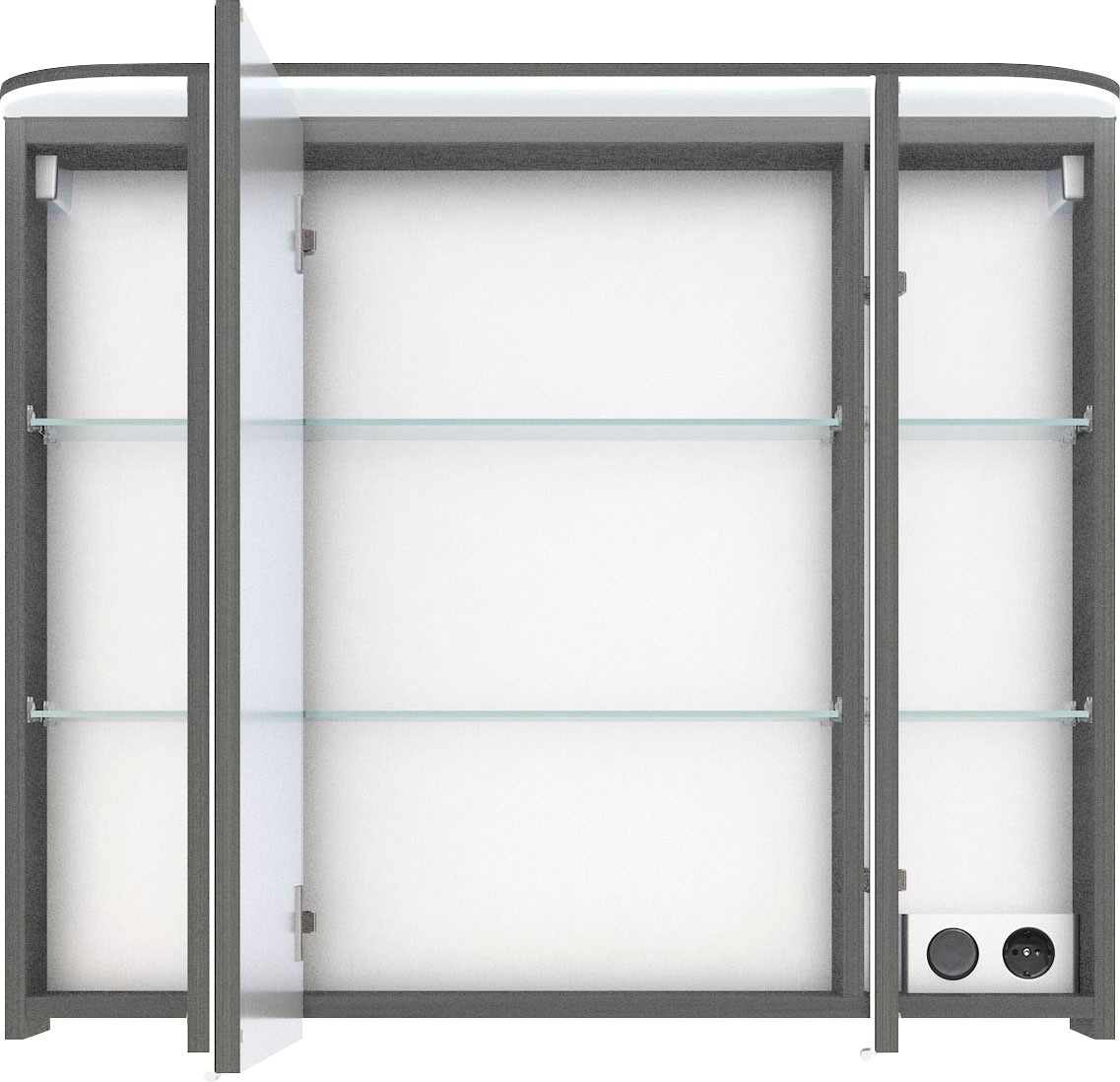 Saphir Badmöbel-Set »Balto Sprint 2-teilig, Mineralmarmor-Waschtisch mit LED-Spiegelschrank«, (2 St.), Badezimmer Set 92 cm breit, inkl. Türdämpfer, 3 Türen, 2 Schubladen