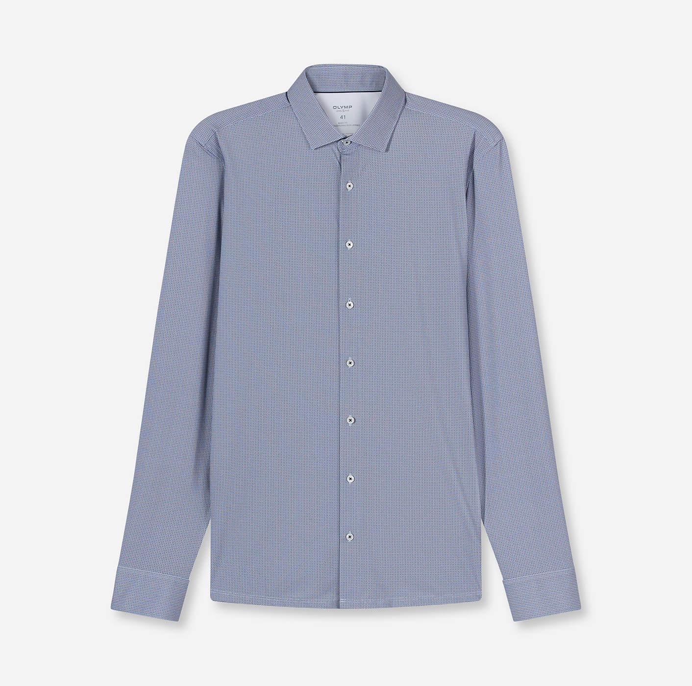 Thumbnail - OLYMP Langarmhemd "Level Five 24/Seven" Businesshemd, body fit, Modern Kentkragen, Jersey, bügelleicht