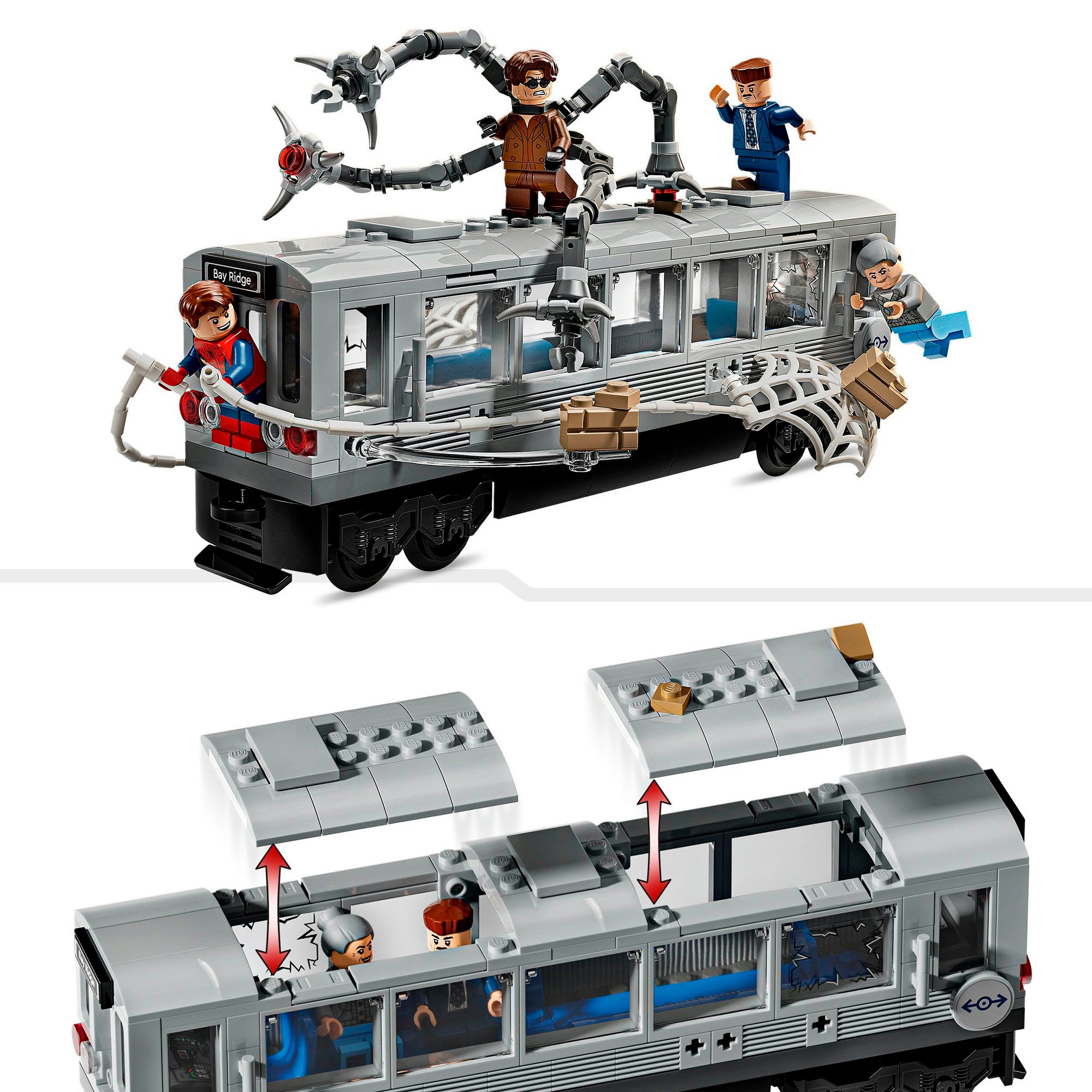 LEGO® Konstruktionsspielsteine »Spider-Man vs. Doc Ock: Showdown in der U-Bahn (76321)«, (393 St.), LEGO Super Heroes; Made in Europe