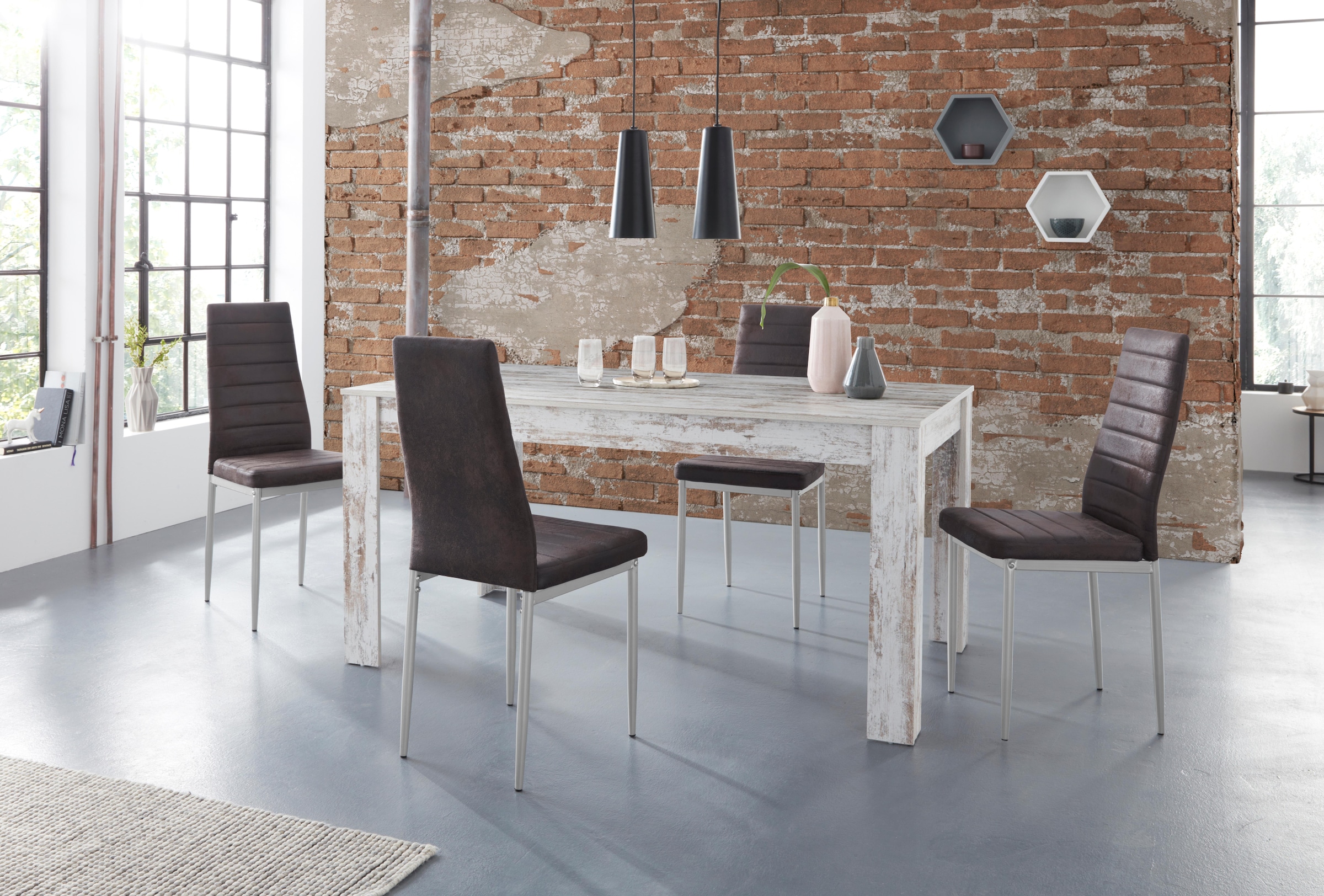 INOSIGN Essgruppe "Lynn160/Kate" Set, 5 Stk. tlg. Tisch mit 4 Stühlen günstig online kaufen