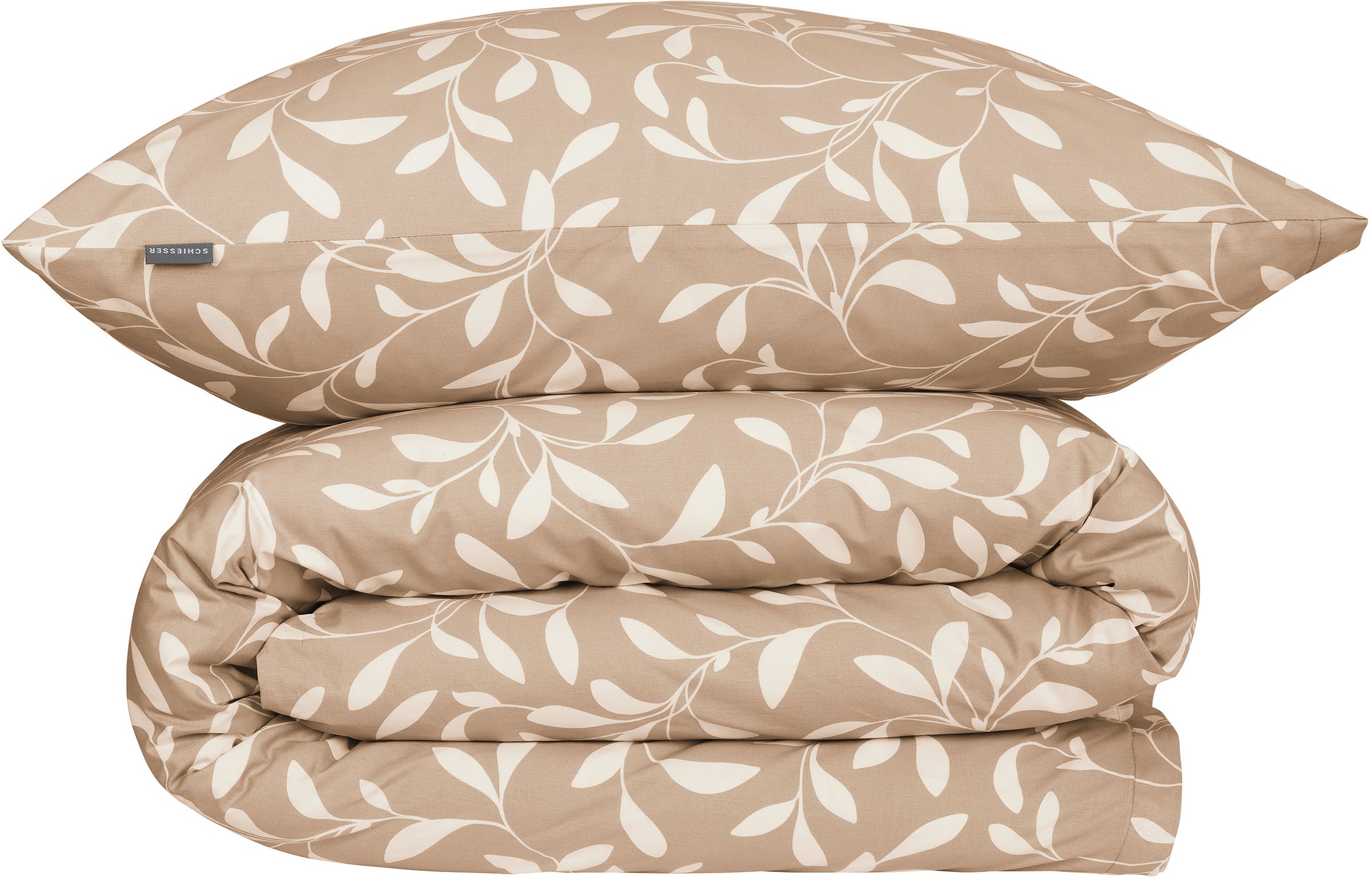 Thumbnail - Schiesser Bettwäsche "Liliebeth aus weicher Baumwolle mit elegantem Blattmuster" 2 Stk. tlg. Made in Green