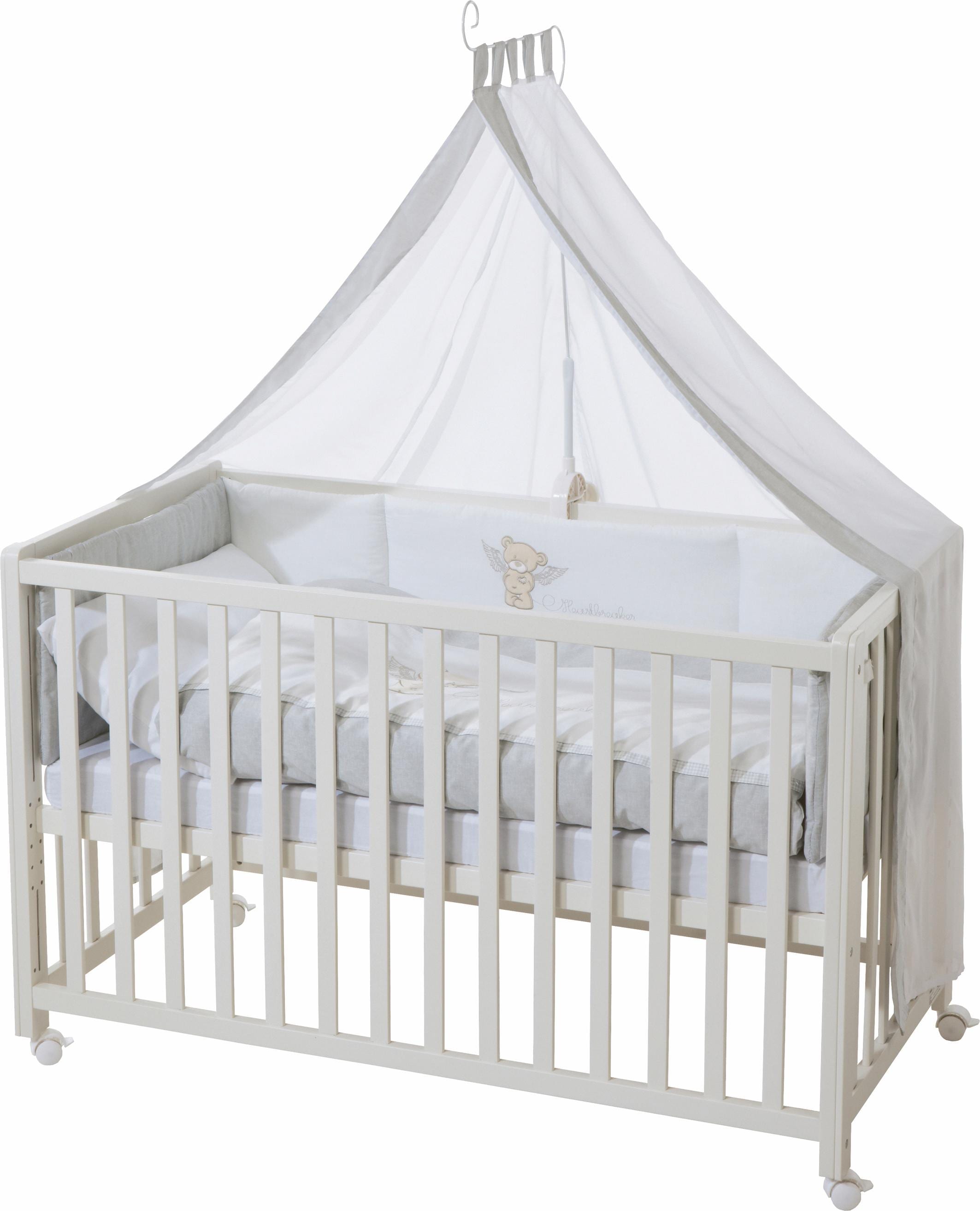 roba® Babybett »Room bed - Dekor Heartbreaker«, als Beistell-, Kinder- und Juniorbett verwendbar