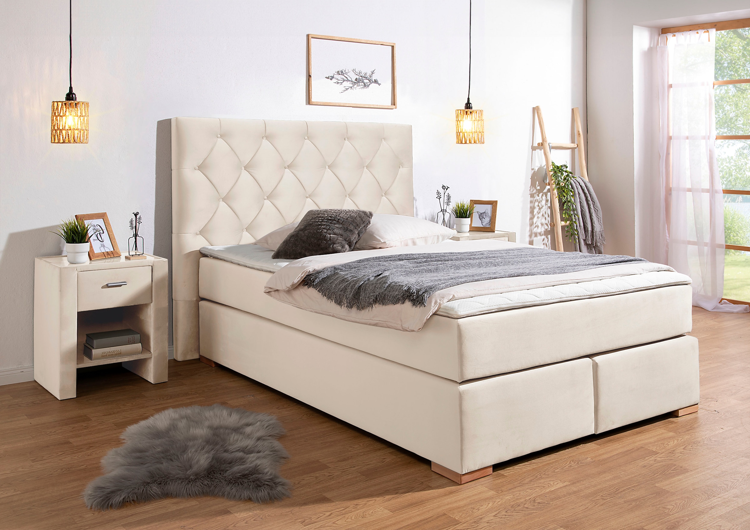 Home affaire Boxspringbett ""Chalon"", inkl. Topper, Matratze in H2, H3 ode günstig online kaufen