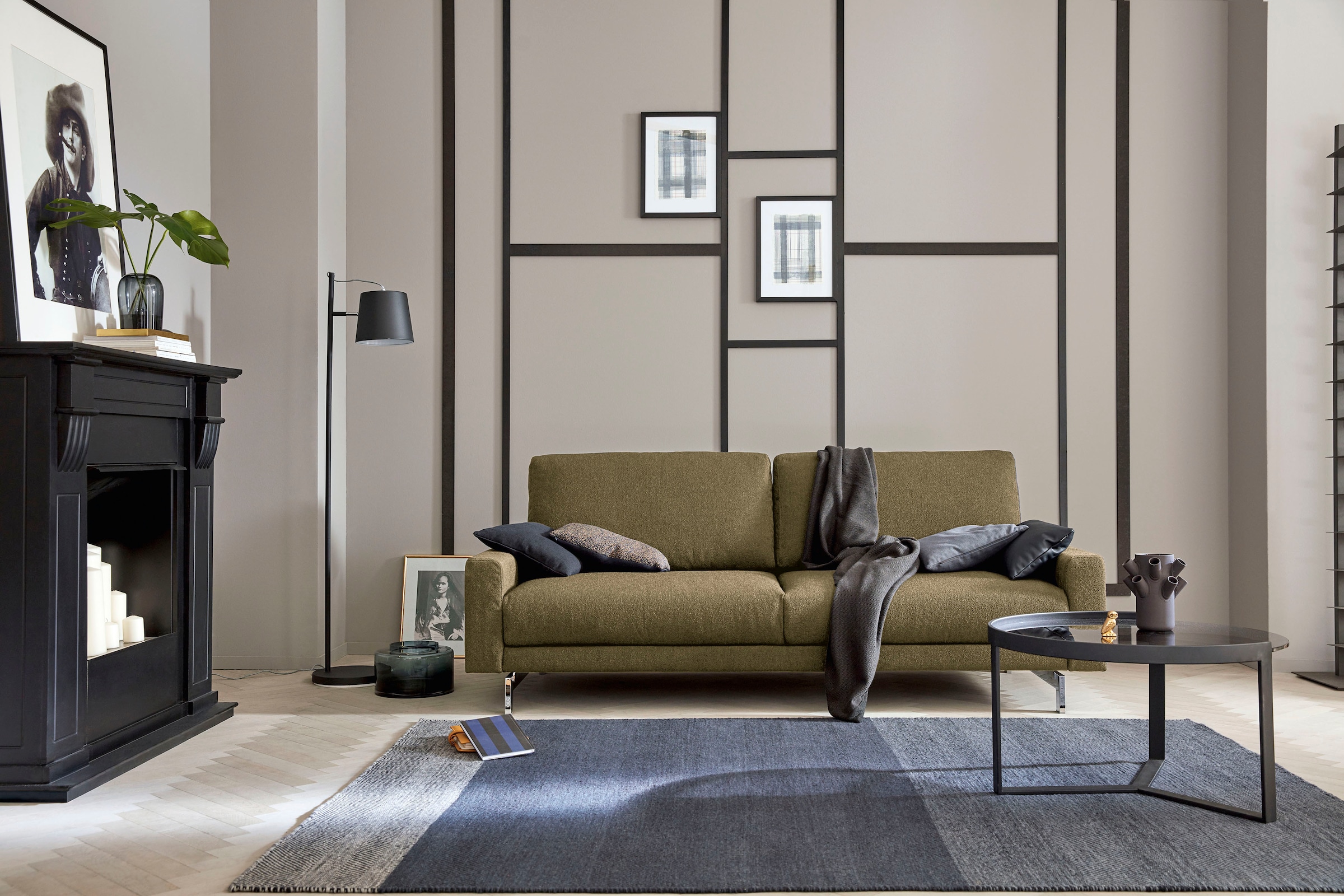 Creation BY ROLF BENZ 2,5-Sitzer »CR.450, Designsofa, Loungesofa«, Armlehne niedrig, Fuß chromfarben glänzend, Breite 184 cm