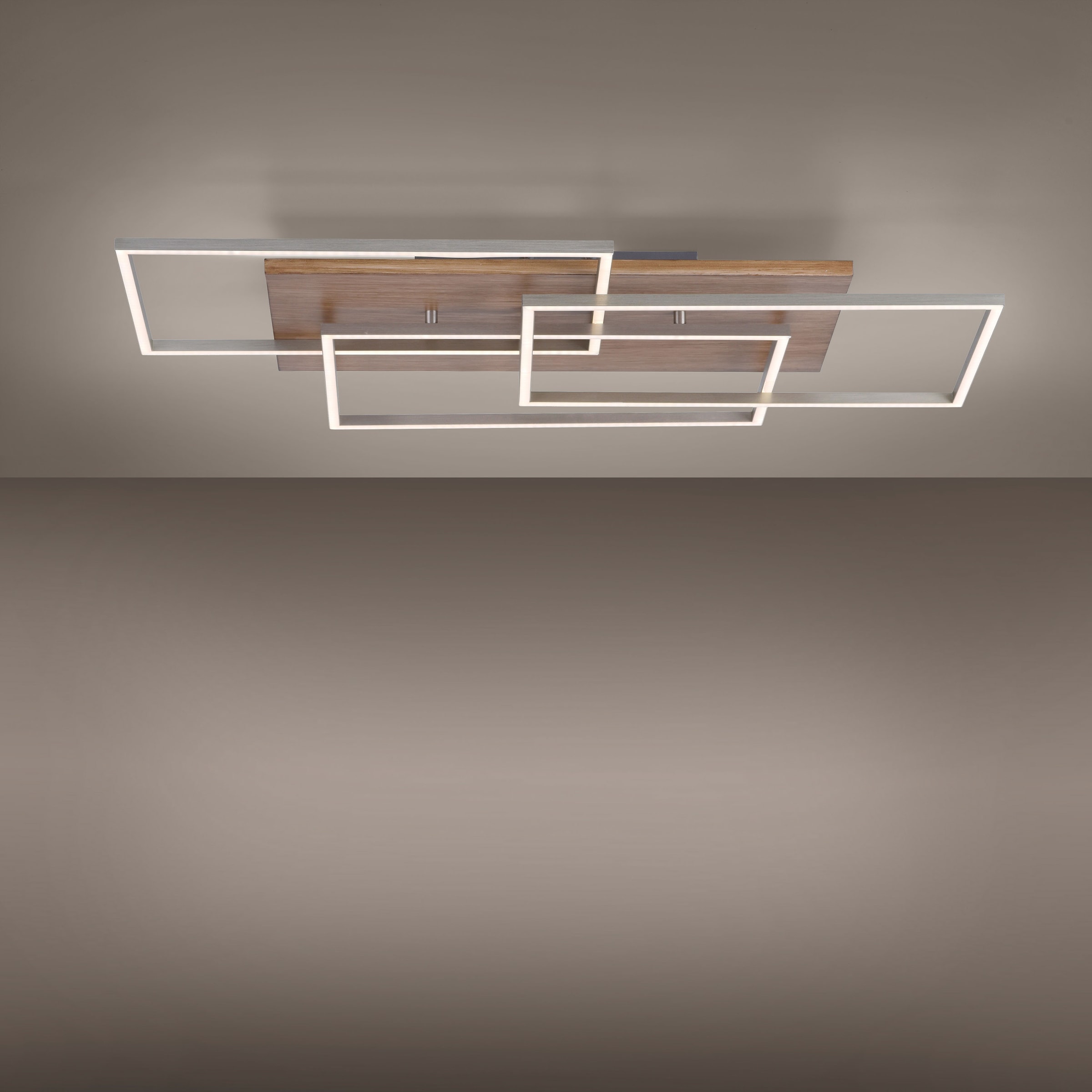 Home affaire LED 3 | BAUR 2700-5000K, Holzdekor Deckenleuchte Stahl Funier »Pommerby«, CCT Farbtemperatursteuerung mit flammig-flammig