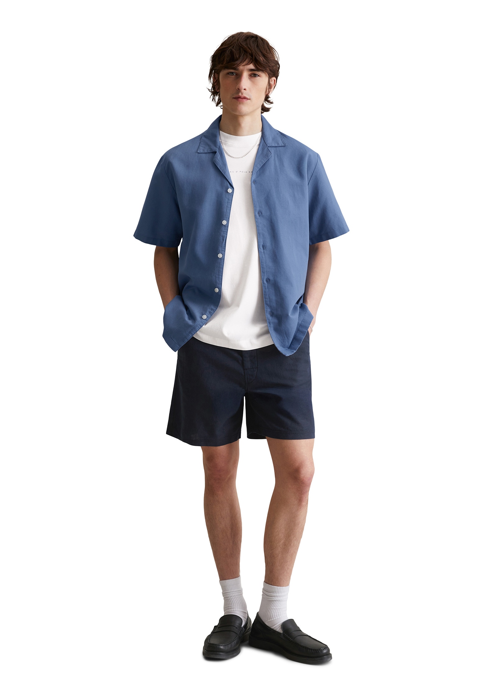 Marc O'Polo DENIM Kurzarmhemd »aus Leinen-Bio-Baumwoll-Mix«
