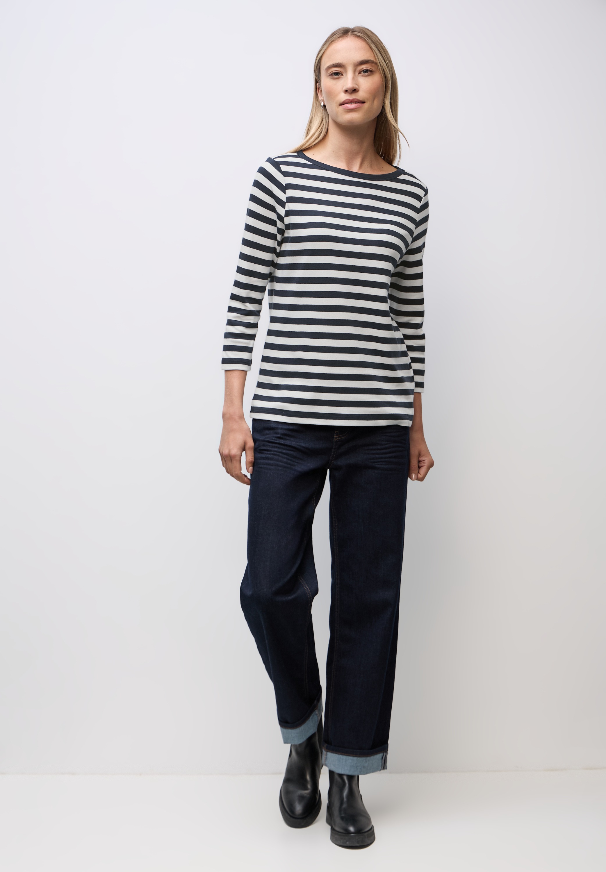 STREET ONE Rundhalsshirt, aus reiner Baumwolle