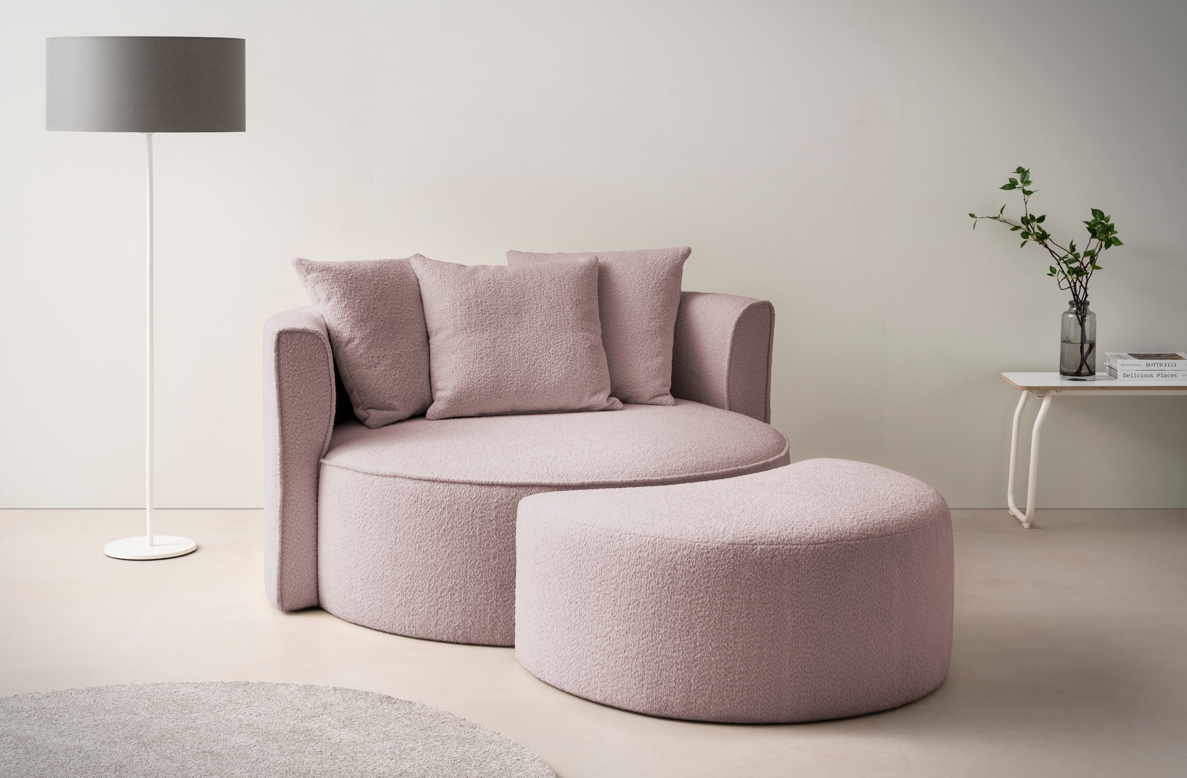LeGer Home by Lena Gercke XXL-Sessel "ISALIE, Rundsessel mit Hocker, Lesese günstig online kaufen