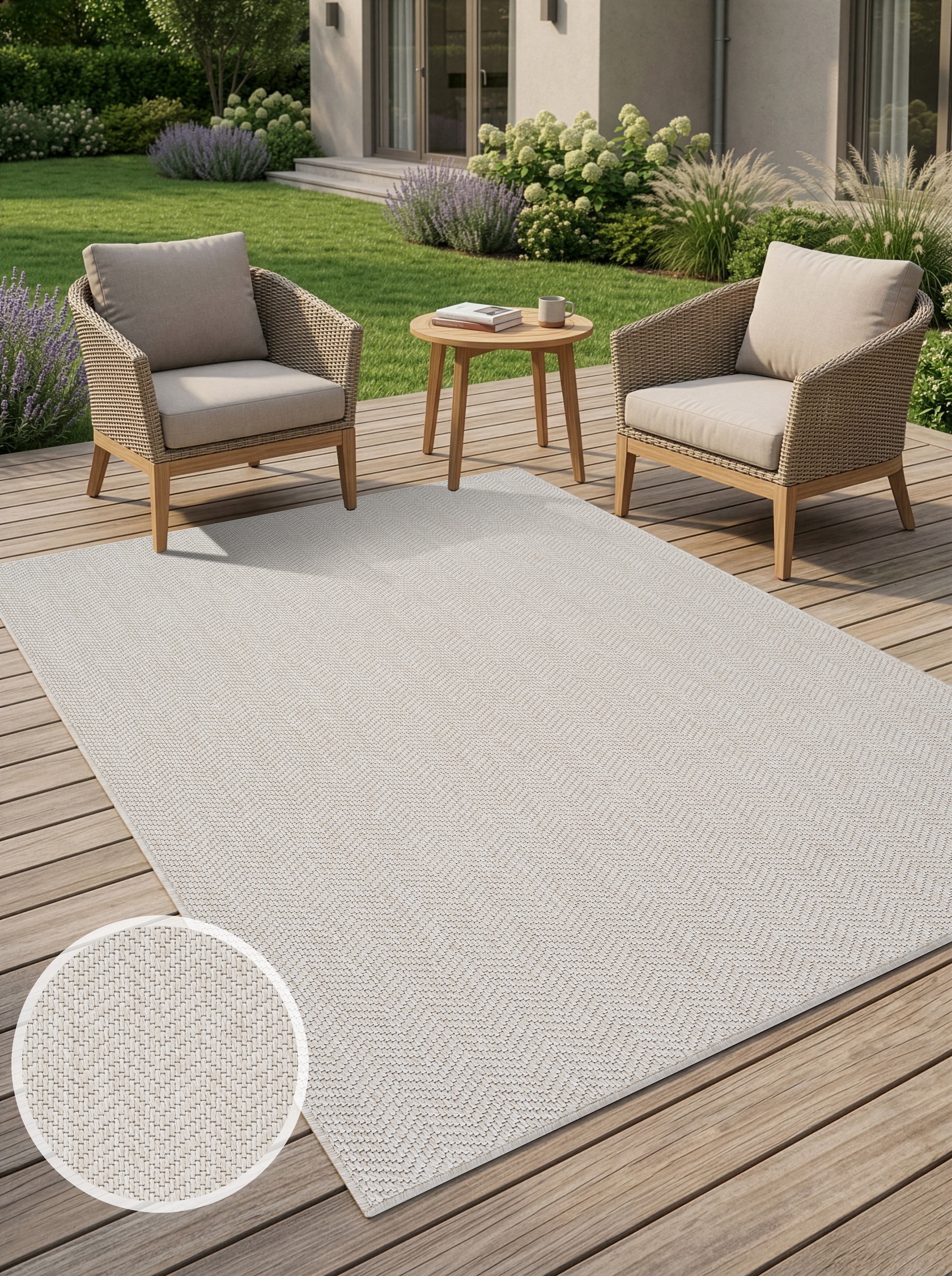 OTTO home Teppich »Nollan, In- und Outdoor geeignet, Balkon, Camping« rechteckig 8 mm Höhe Wetterfest & UV-beständig, Sisal-Optik, Esszimmer, Wohnzimmer
