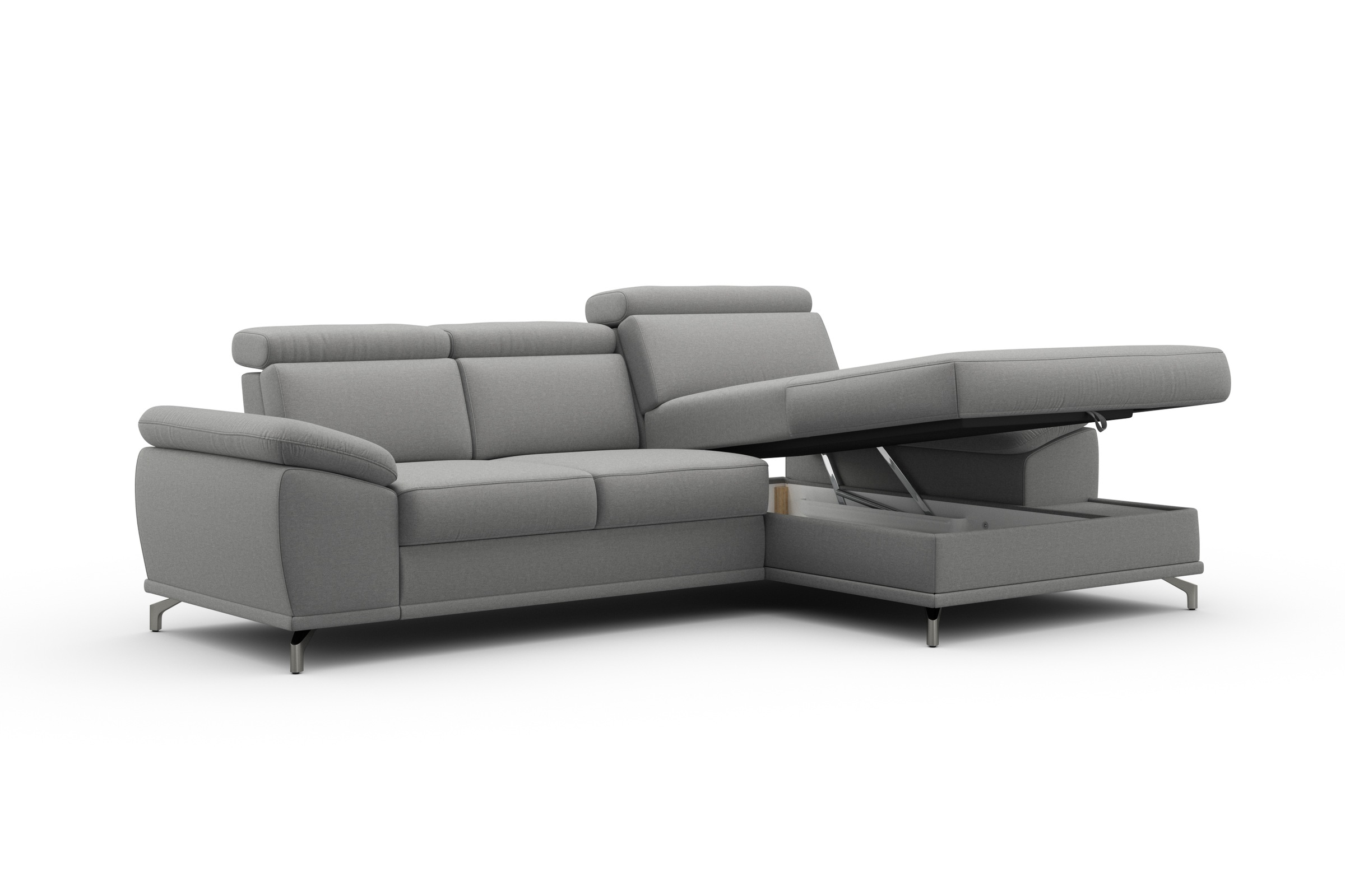 sit&more Ecksofa »Cabrio L-Form, mit Sitztiefenverstellung, Arm- und Kopfteilverstellung«, 2 Nierenkissen, Federkern, optional Bettfunktion und Stauraum