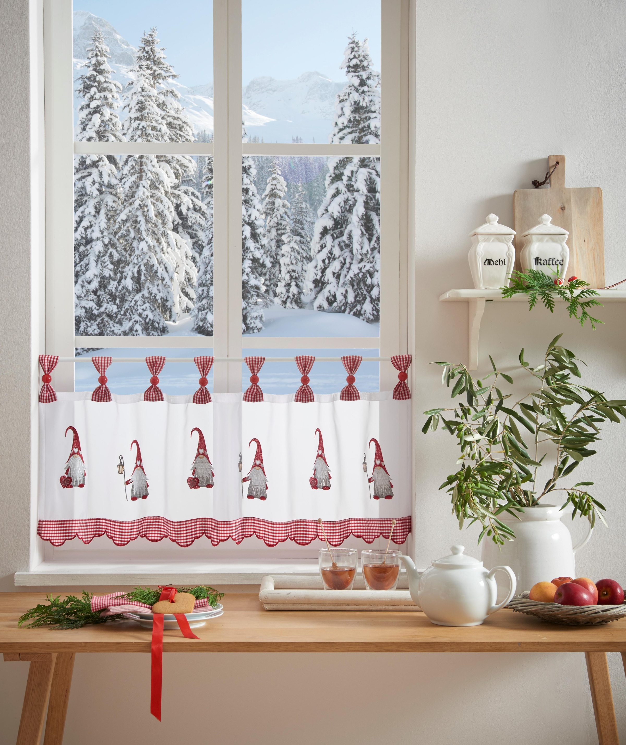 Weihnachtszeit (1 home my die Schlaufenaufhängung, die St.), Küche BAUR Scheibengardine mit | für »WICHTEL«, für