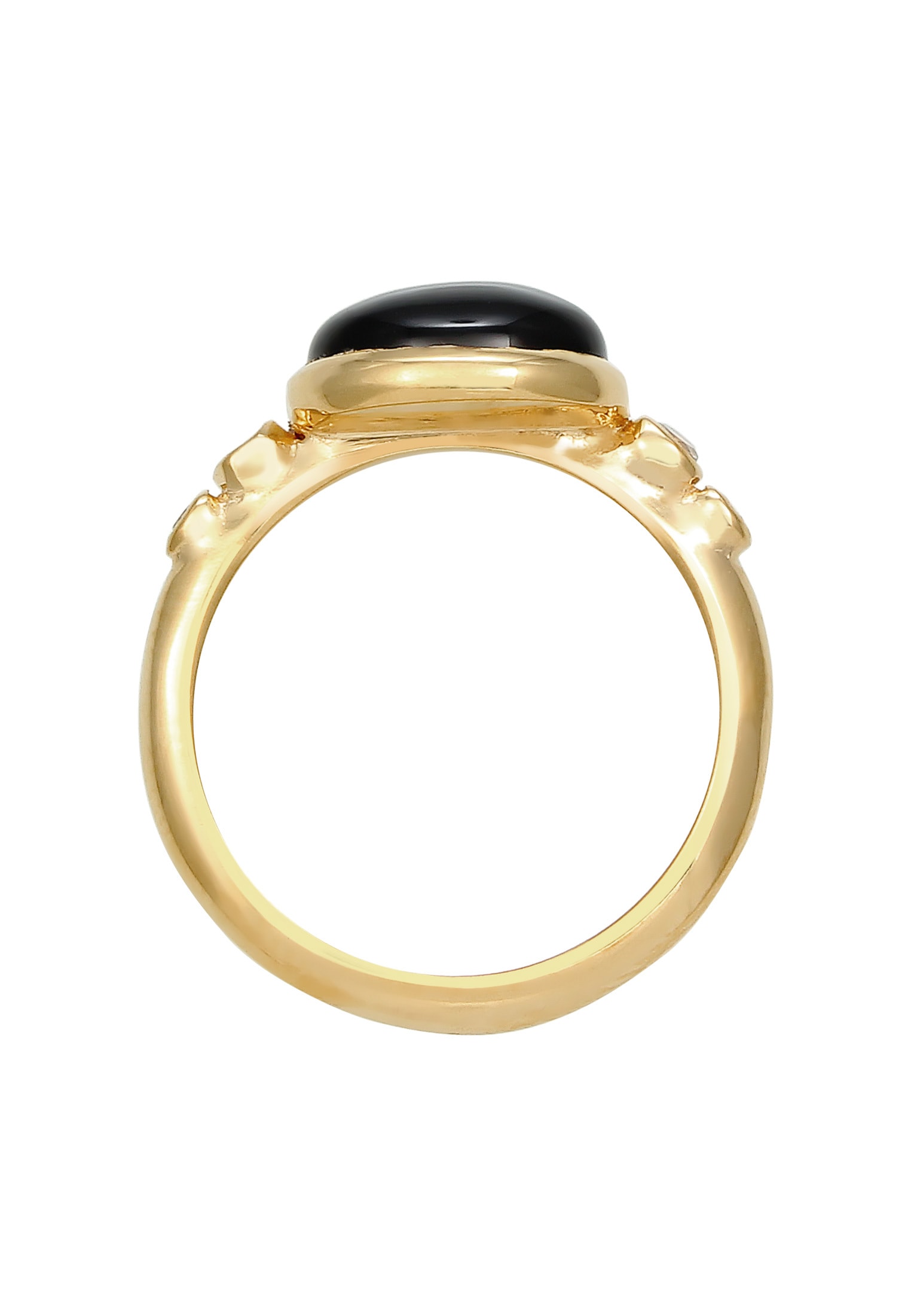 Elli Premium Fingerring »Cocktail Topas Schwarz 925 Sterling Silber vergoldet«