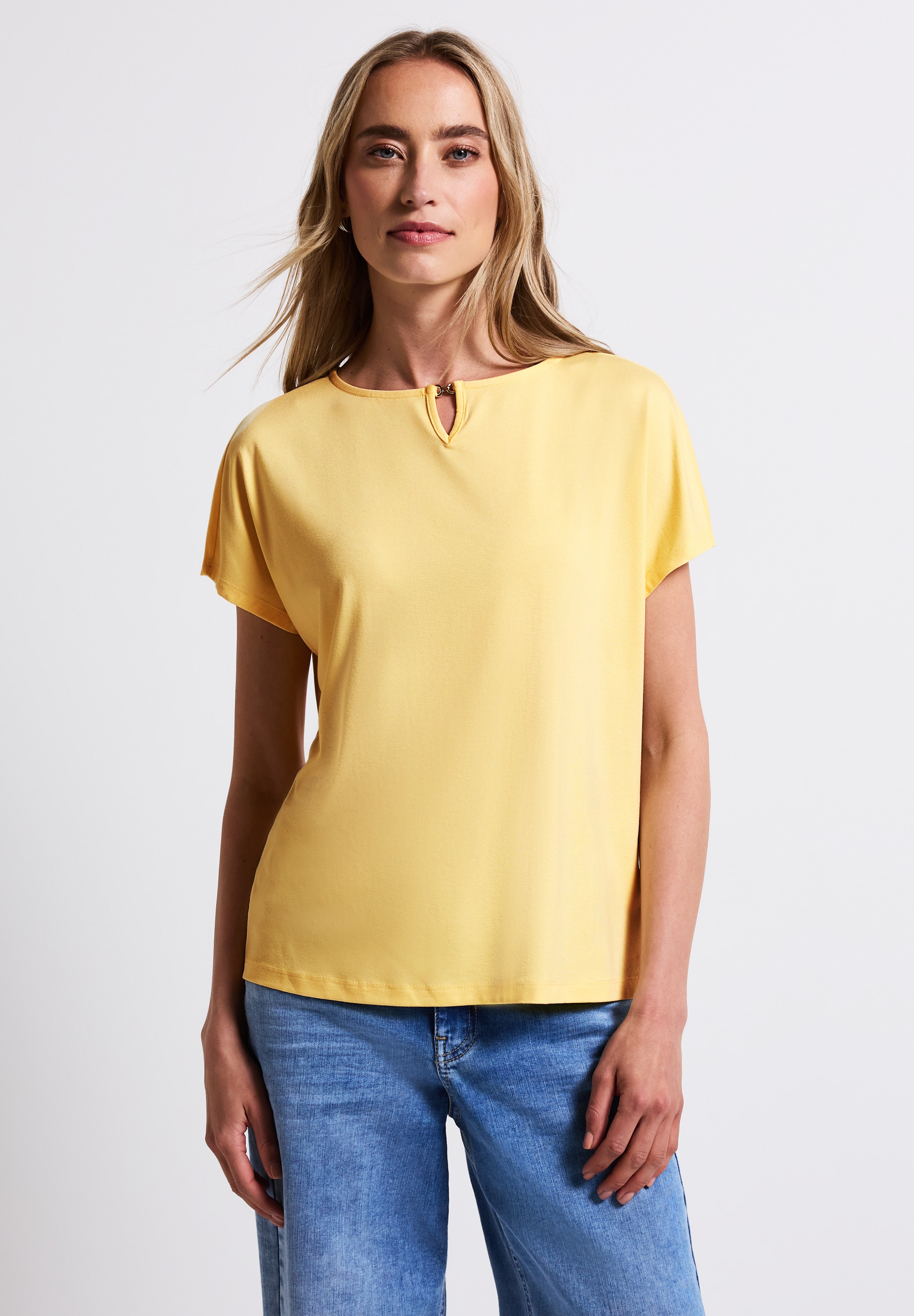 STREET ONE T-Shirt, mit Materialmix günstig online kaufen