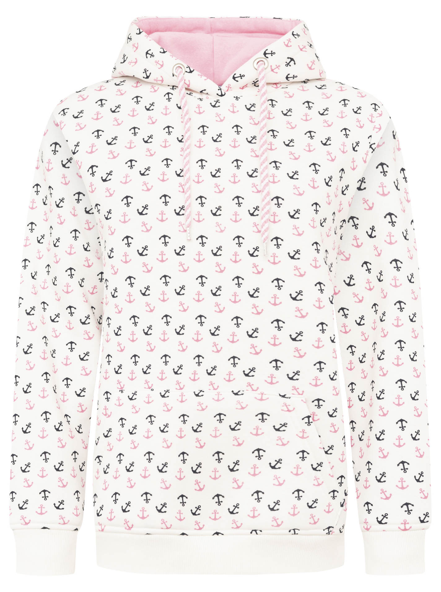 Thumbnail - Zwillingsherz Hoodie ""Anker AOP"" allover Ankerprint, Kapuze mit Kordelzug, Kängurutasche