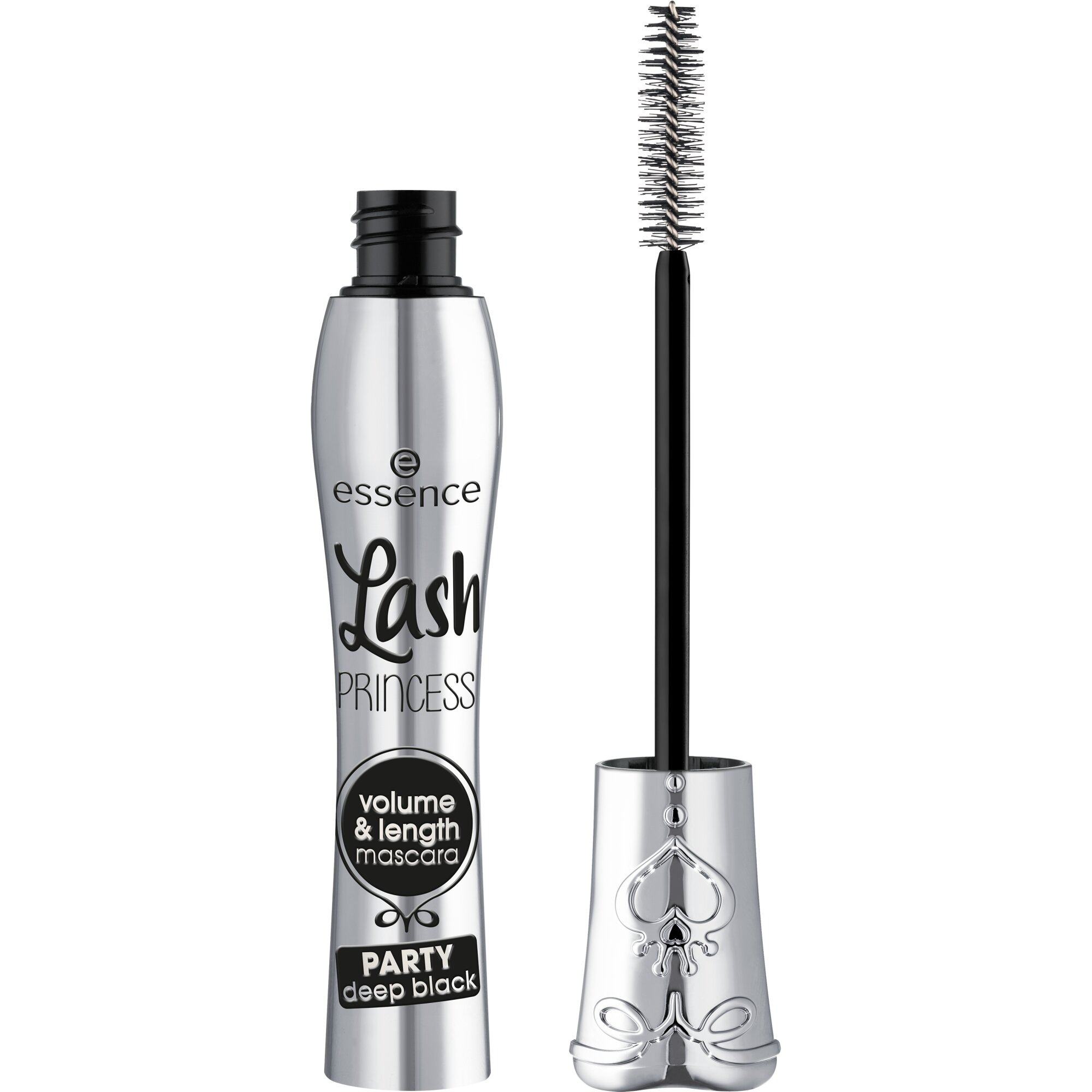 ESSENCE Damen Mascara "Lash PRINCESS volume & length mascara PARTY deep black", silber, Augen-Kosmetika