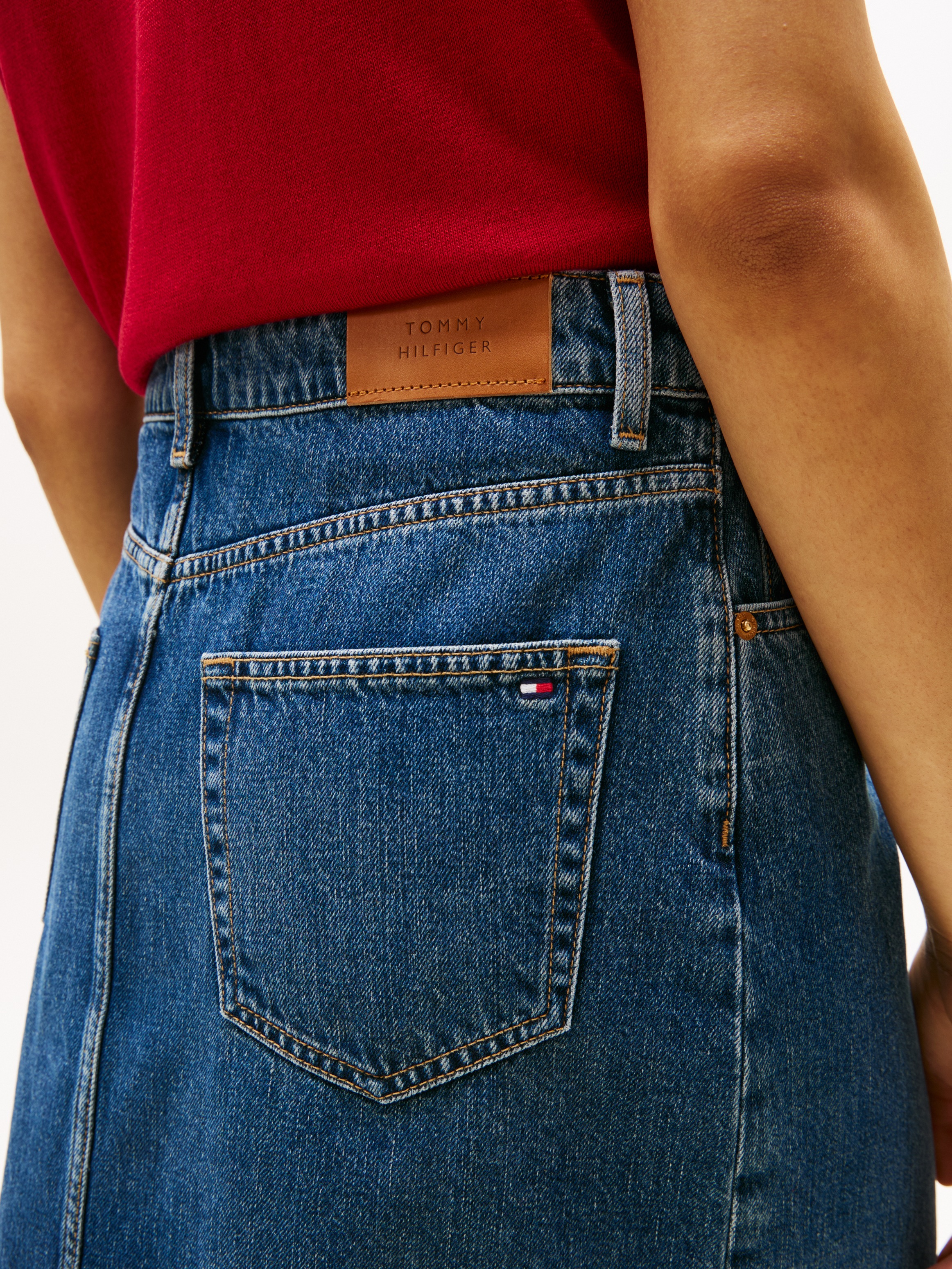 Tommy Hilfiger Jeansrock "DNM DEE STRAIGHT KNEE RW SKIRT" günstig online kaufen