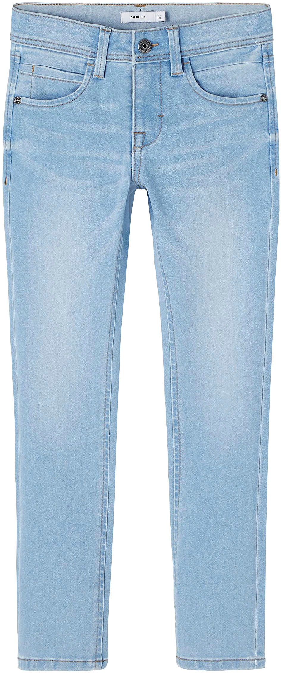 Thumbnail - Name It Slim-fit-Jeans "NKMSILAS XSLIM JEANS 2002-TX NOOS" slim fit, Denim, Abriebeffekte, angesetztes Bündchen