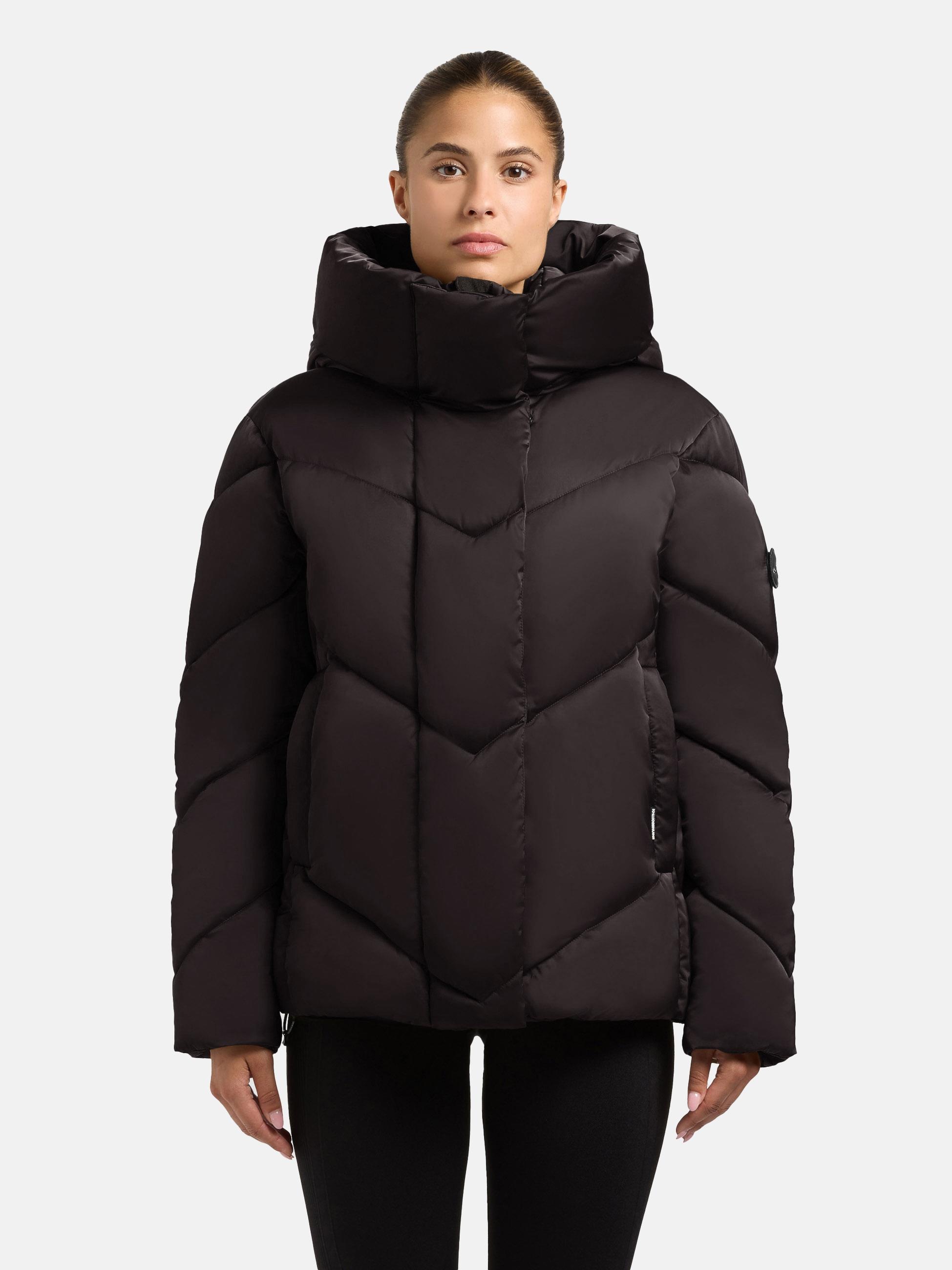 Winterjacke KHUJO "Olsa2", Damen, Gr. XXL (44), pflaume, Obermaterial: 100% Polyester; Innenfutter: 100% Polyester; Wattierung: 100% Polyester; Ärmelfutter: 100% Polyester, tailliert hüftbedeckend, hoch geschlossener Ausschnitt, Ärmel ohne Ärmelschlitz Ri