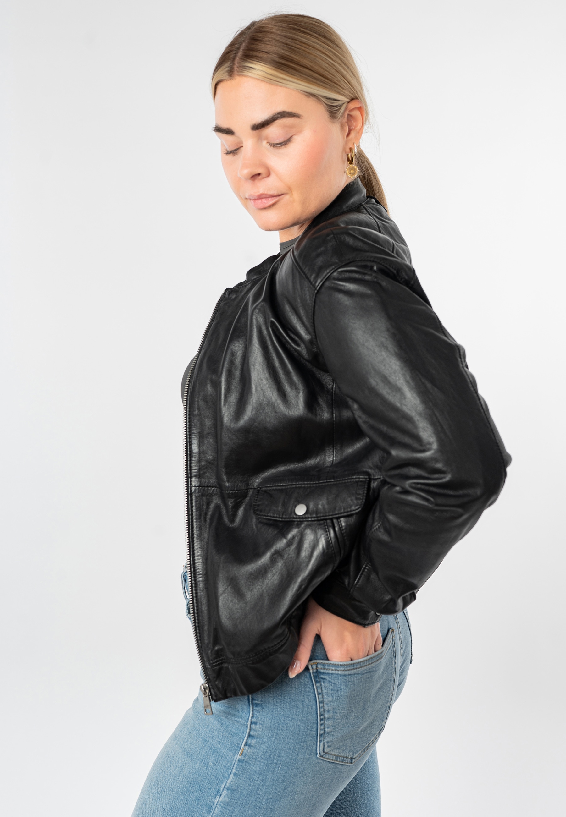 Mauritius Lederjacke "MWThilda" Bomberjacke im Oversize Fit günstig online kaufen