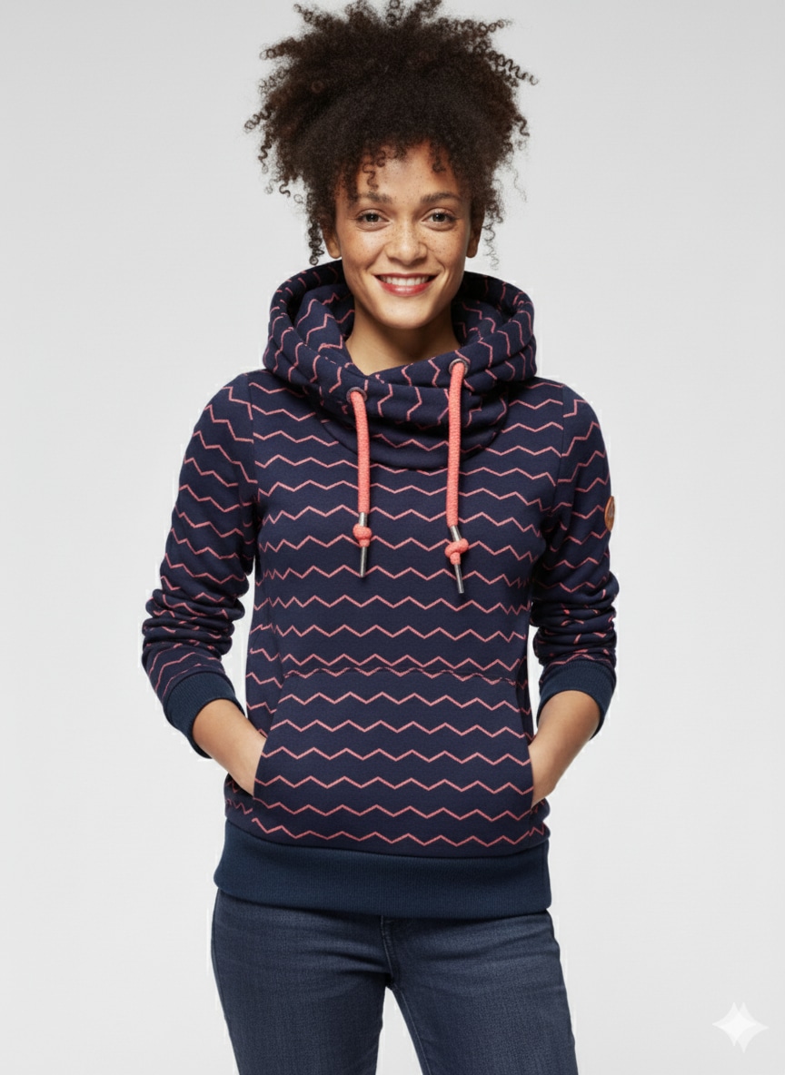 Ragwear Sweatshirt "GRIPY BOLD CHEVRON O", Hoodie mit hochschießendem Schal günstig online kaufen
