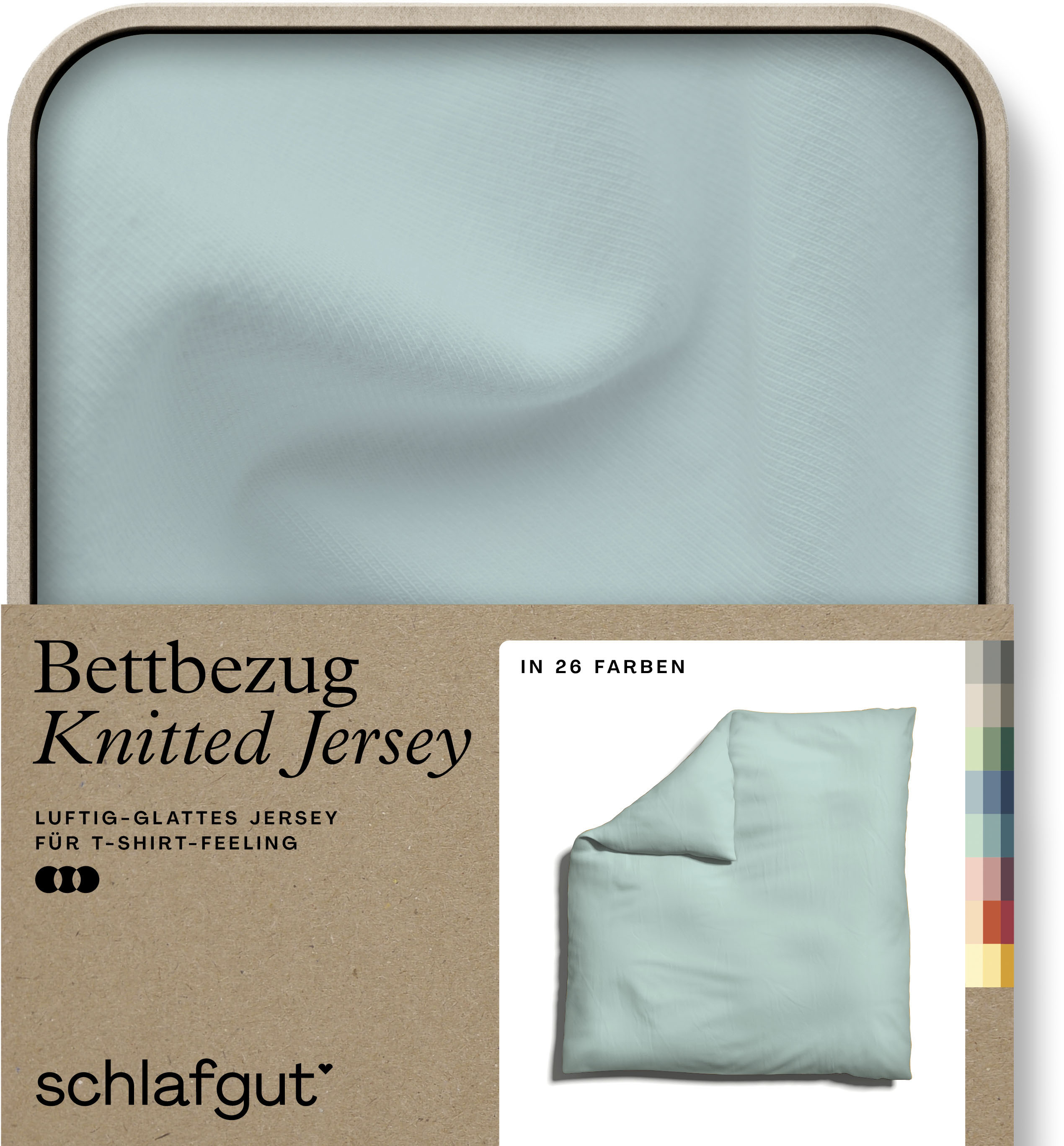 Schlafgut "Premium Bettbezug Knitted Jersey (1 St)" Ton-in-Ton Reißverschluss, Bio-Baumwolle mit Elasthan, Uni, OEKO Tex