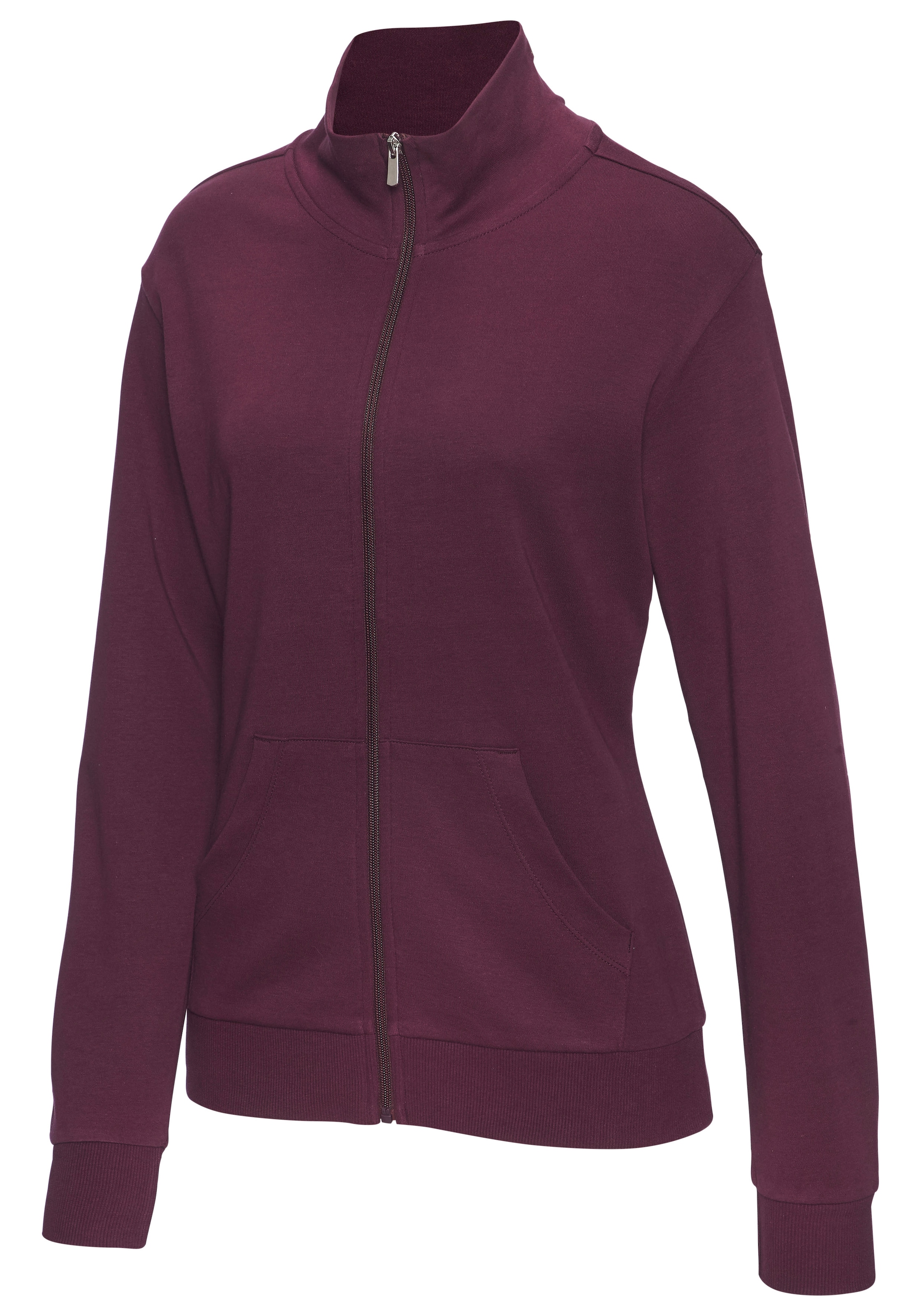 Bench. Loungewear Sweatjacke mit glänzender Logostickerei am Stehkragen, Loungeanzug