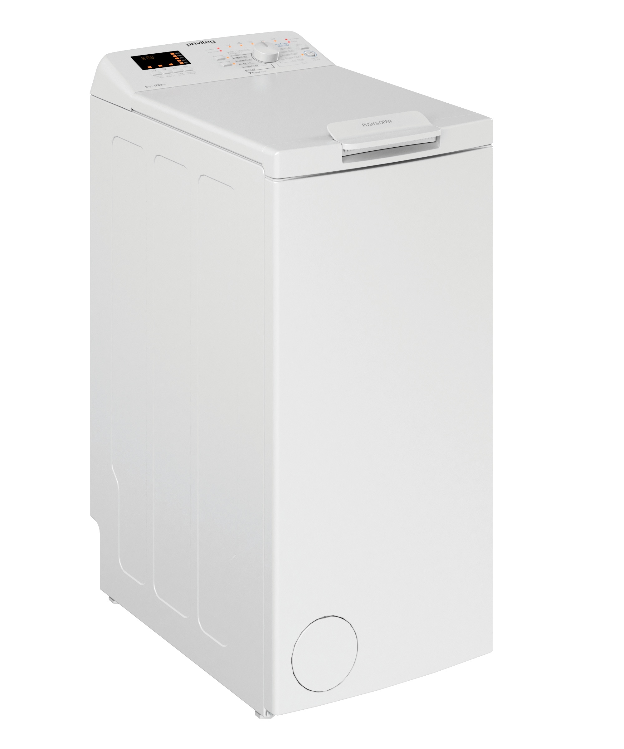 Privileg Waschmaschine Toplader "PWT C623 N" 6 kg 1200 U/min Turn&Go, Rapid Wash, Mix 45 min. bei voller Beladung, SoftOpening