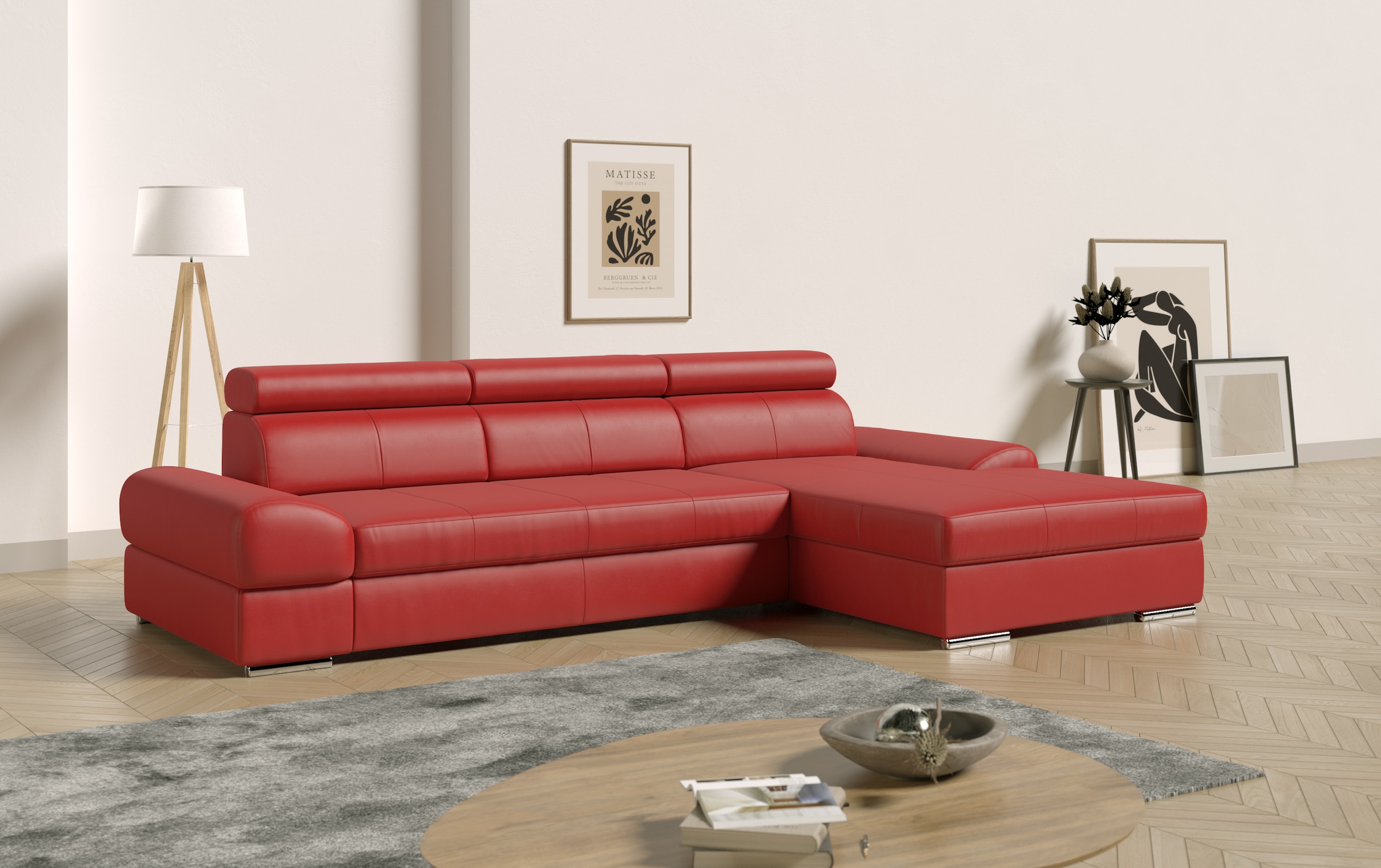 sit&more Ecksofa "Broadway L-Form" inklusive Kopfteilverstellung, wahlweise mit Schlaffunktion