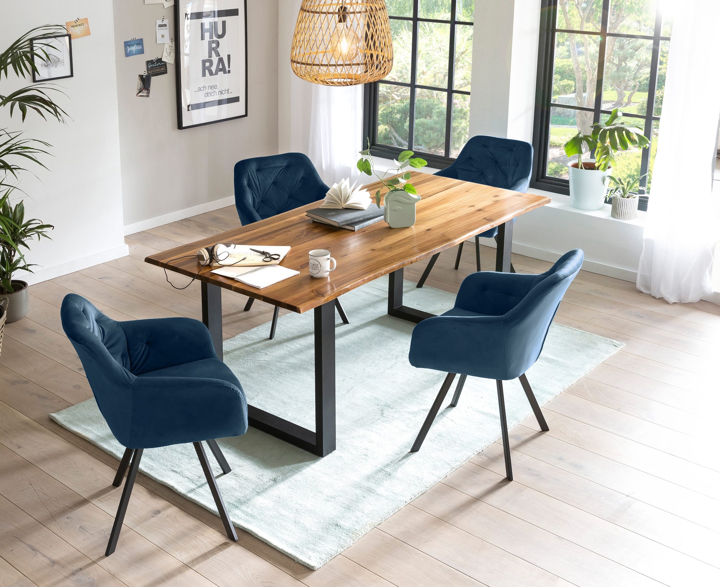 SalesFever Essgruppe, (Set, 5 tlg.), 5-teiliges Set: Drehstühle und Tisch m günstig online kaufen