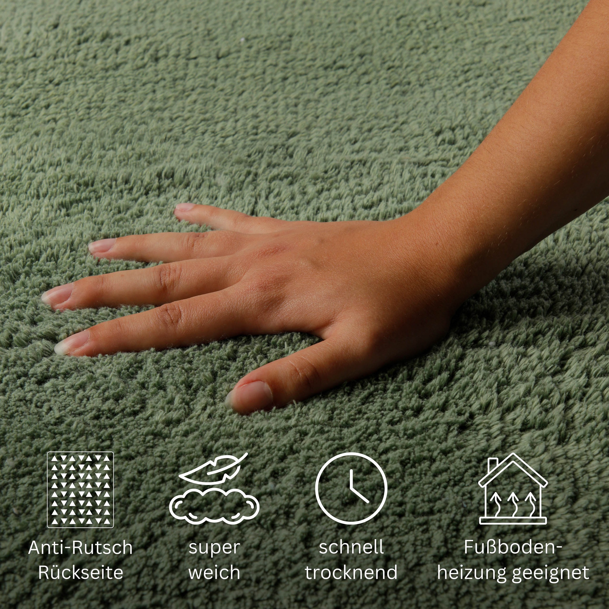 Thumbnail - OTTO home Badematte "Meellor" Höhe 20 mm rutschhemmend beschichtet fußbodenheizungsgeeignet Badteppich, getuftet, modern...