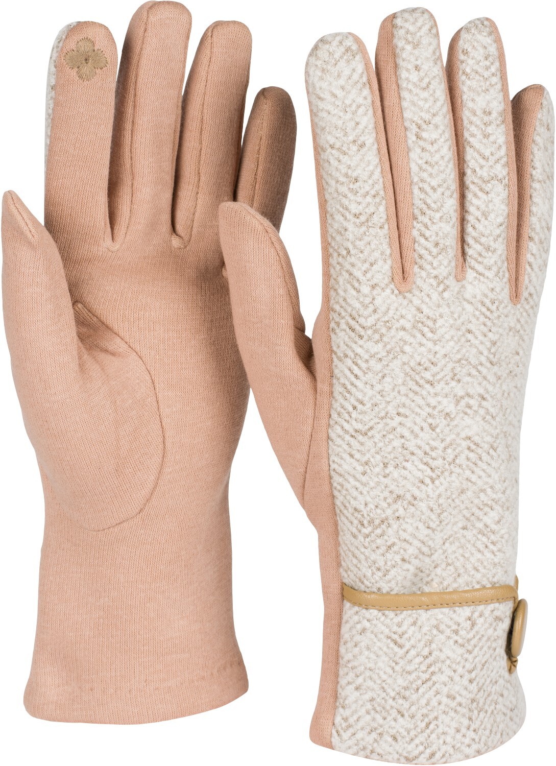 styleBREAKER Fleecehandschuhe "Touchscreen Handschuhe Fischgrät Muster" 1 Stk.