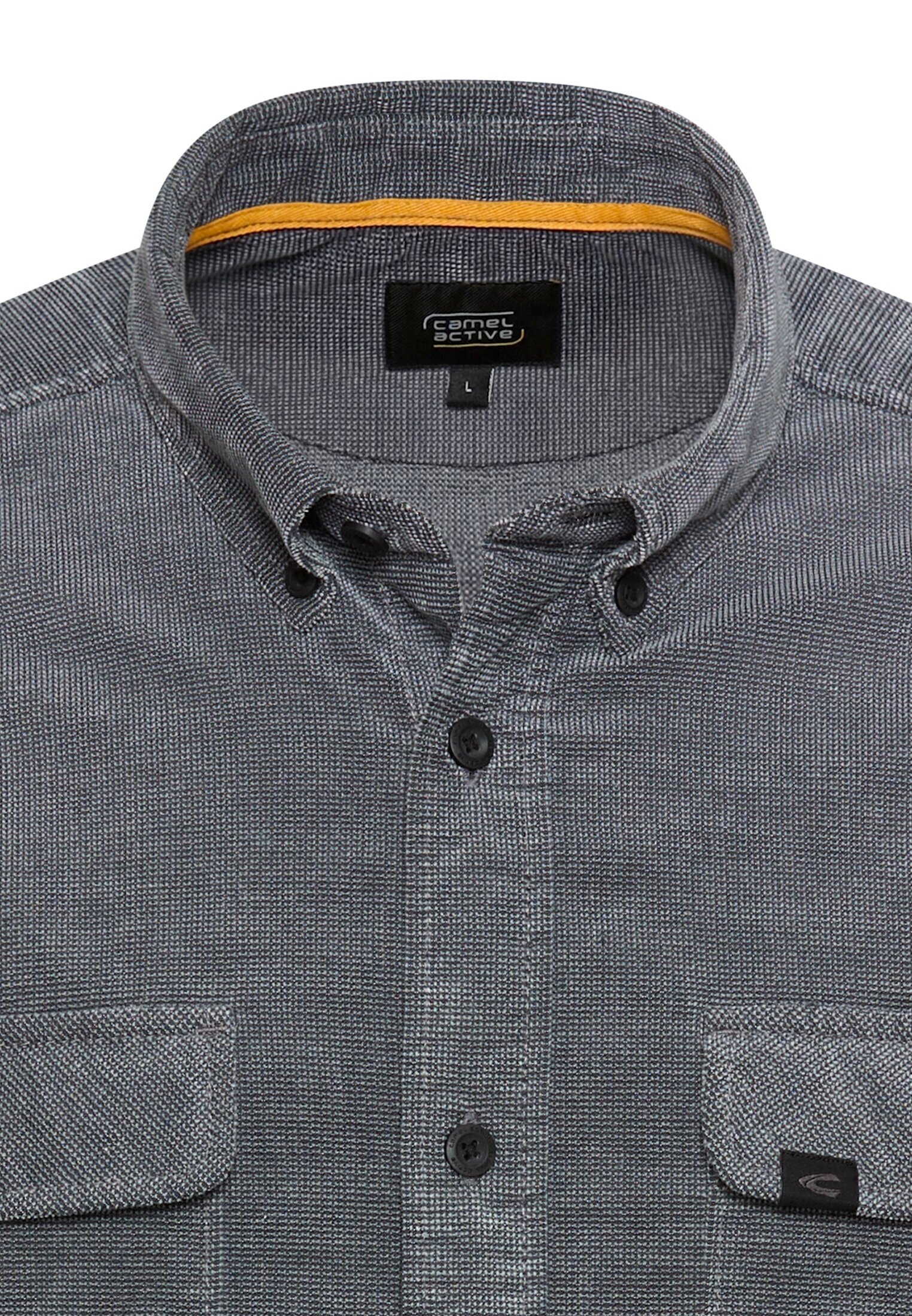camel active Langarmhemd Cordhemd mit Button-Down-Kragen und Knopfleiste