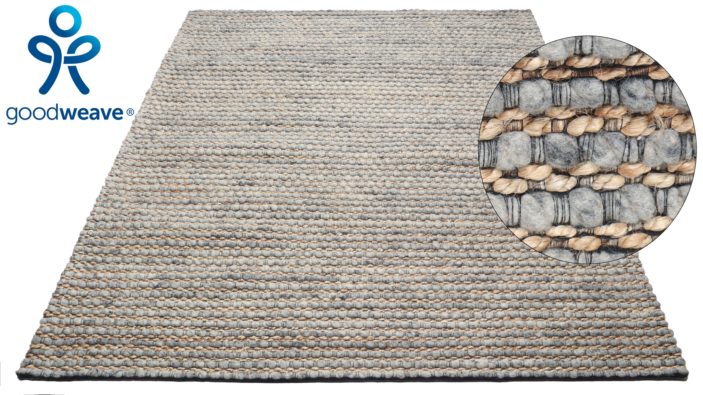 my home Wollteppich "Leevy, Wolle und Jute, handgewebt, Handweb Teppiche" r günstig online kaufen