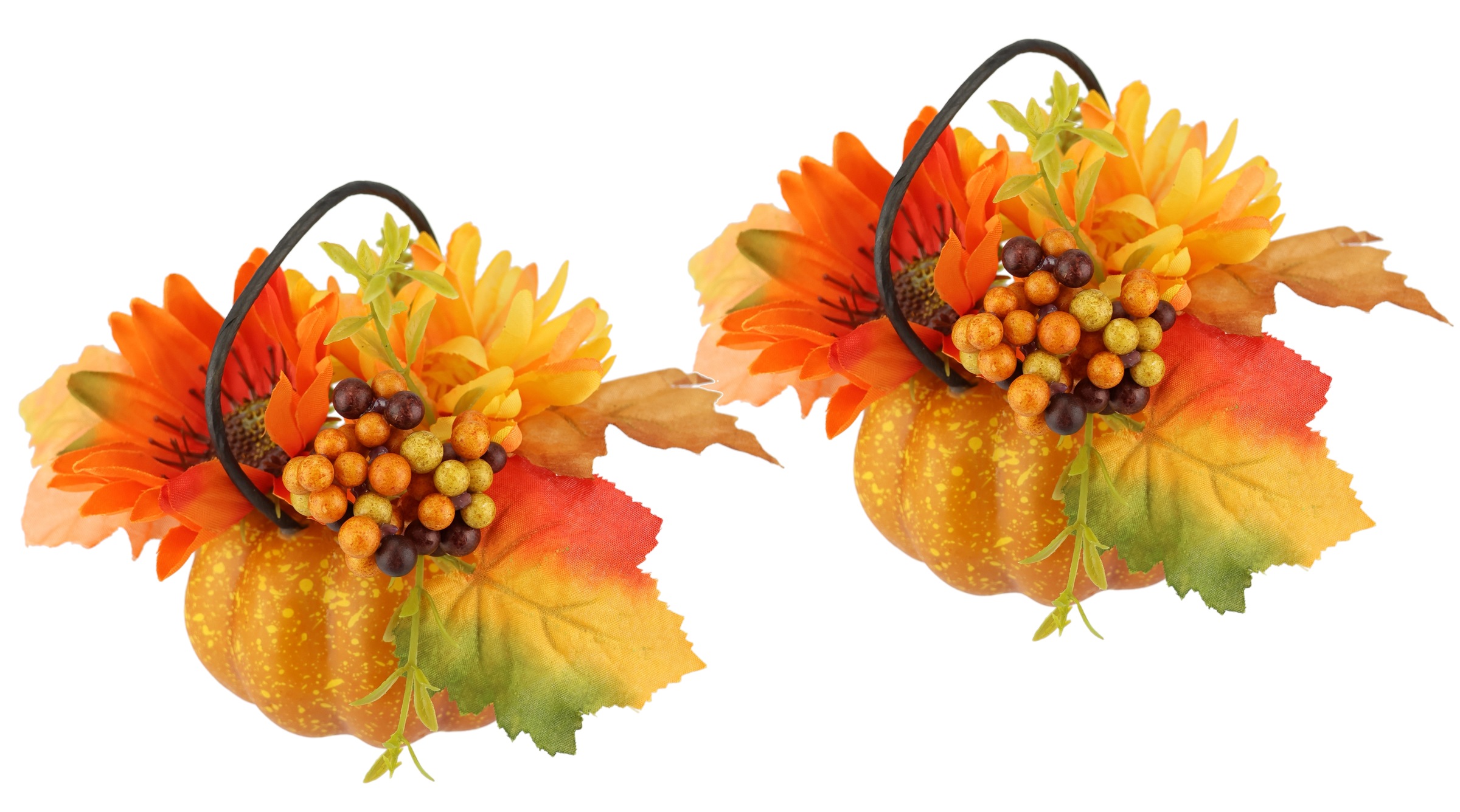 I.GE.A. Kunstblume "Dahlien-Gesteck im Kürbis", Mit Beeren Blume Dekoblume günstig online kaufen