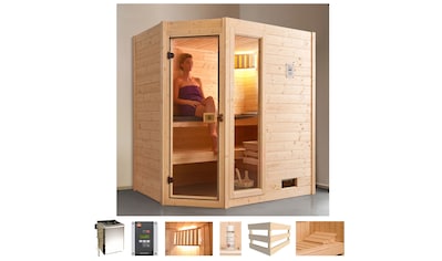weka Sauna »Valida Eck 1«, 4,5 kW Bio-Kombiofen mit ext. Strg., Fenster kaufen