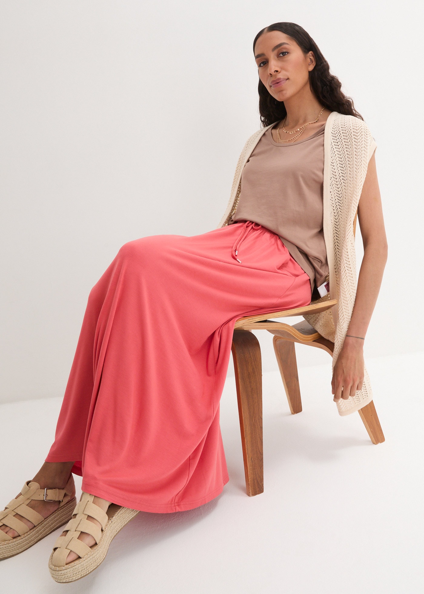 bonprix Jerseyrock »Jersey Rock aus Viskose-Mix« aus Viskosemischung, lockere Passform, unifarbene Optik