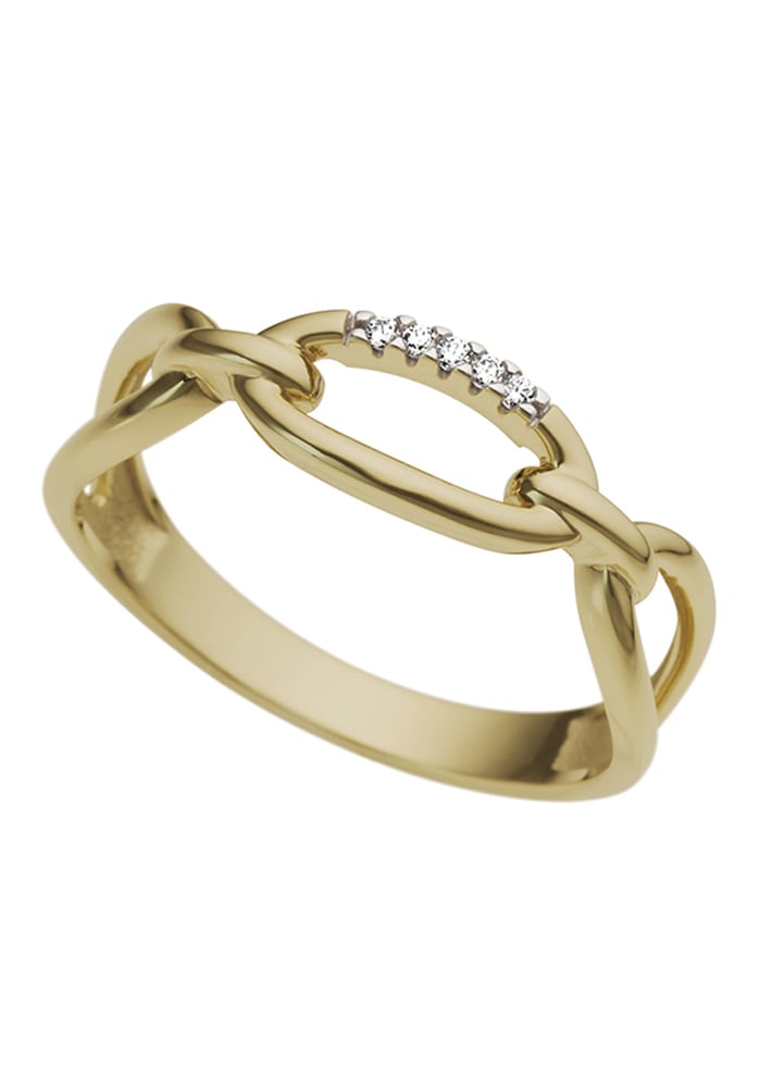 Firetti Diamantring »Schmuck Geschenk Gold 333 Damenring Goldring  Kettenglied«, zu Kleid, Shirt, Jeans, Sneaker! Anlass Geburtstag Weihnachten  für kaufen | BAUR