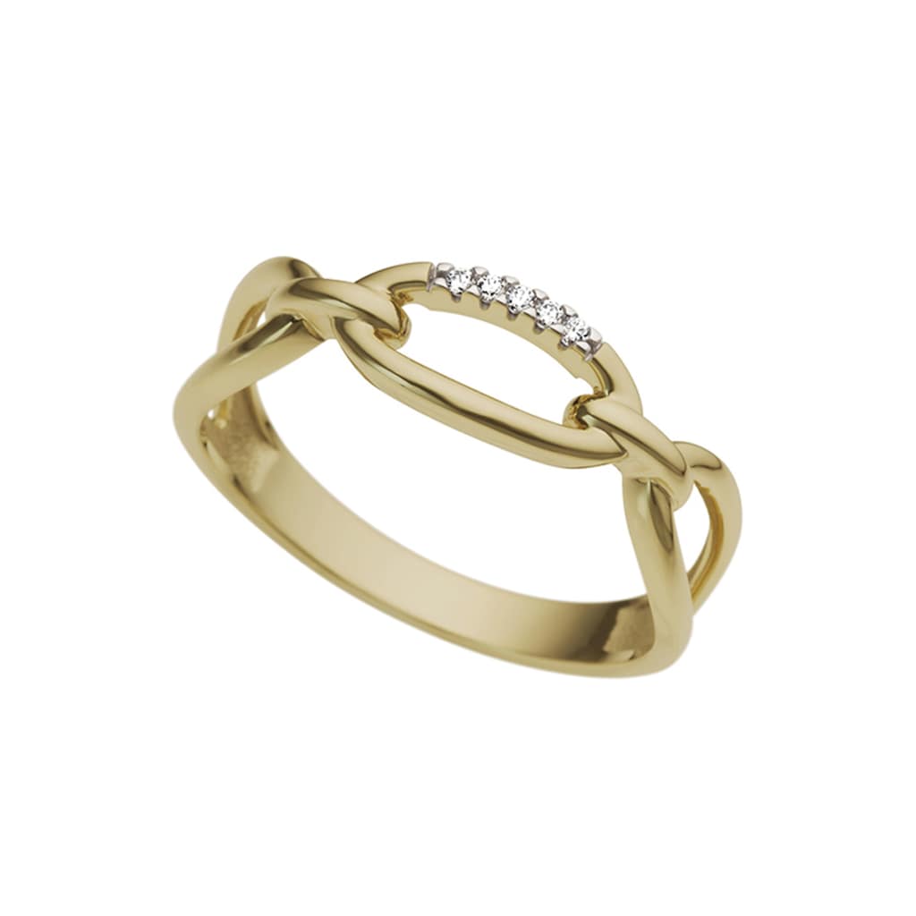 Firetti Diamantring »Schmuck Geschenk Gold 333 Damenring Goldring Kettenglied«