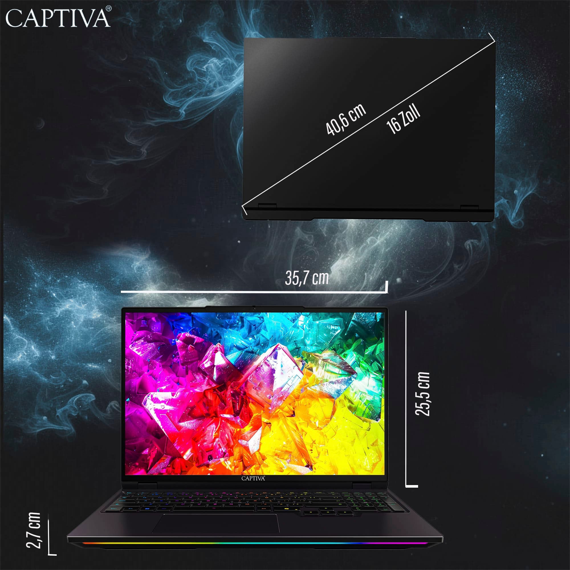 CAPTIVA Gaming-Notebook »Highend Gaming R10-1168GE« 40,6 cm / 16 ″ AMD Ryzen 9 GeForce RTX 5080 4.000 GB SSD