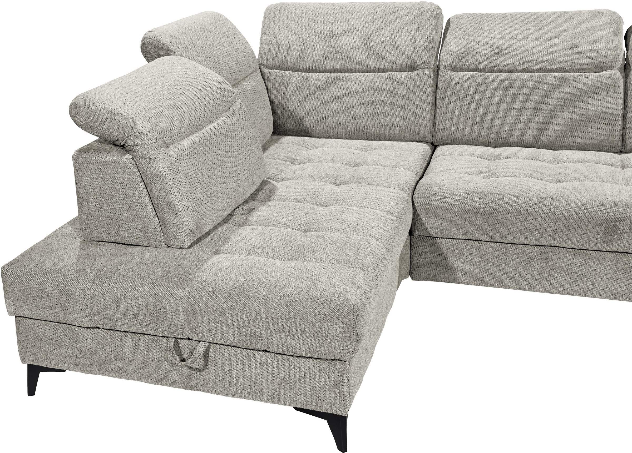 ED EXCITING DESIGN Ecksofa »Rockdale L-Form mit Bettfunktion, Bettkasten«, Kopfteilverstellung, Sitztiefenverstellung & USB-Port