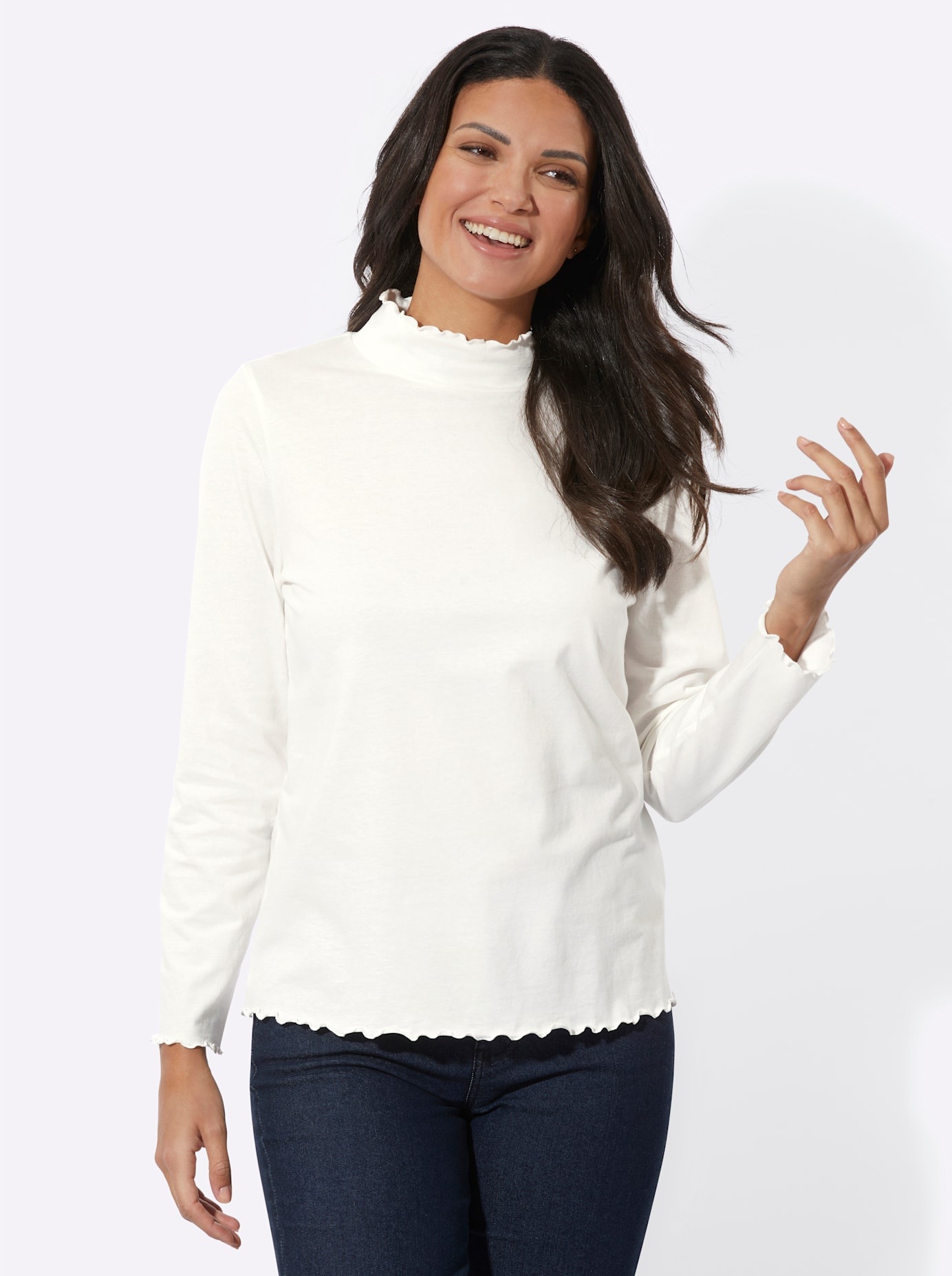 Classic Basics Langarmshirt "Stehkragen-Shirt", (1 tlg.) günstig online kaufen