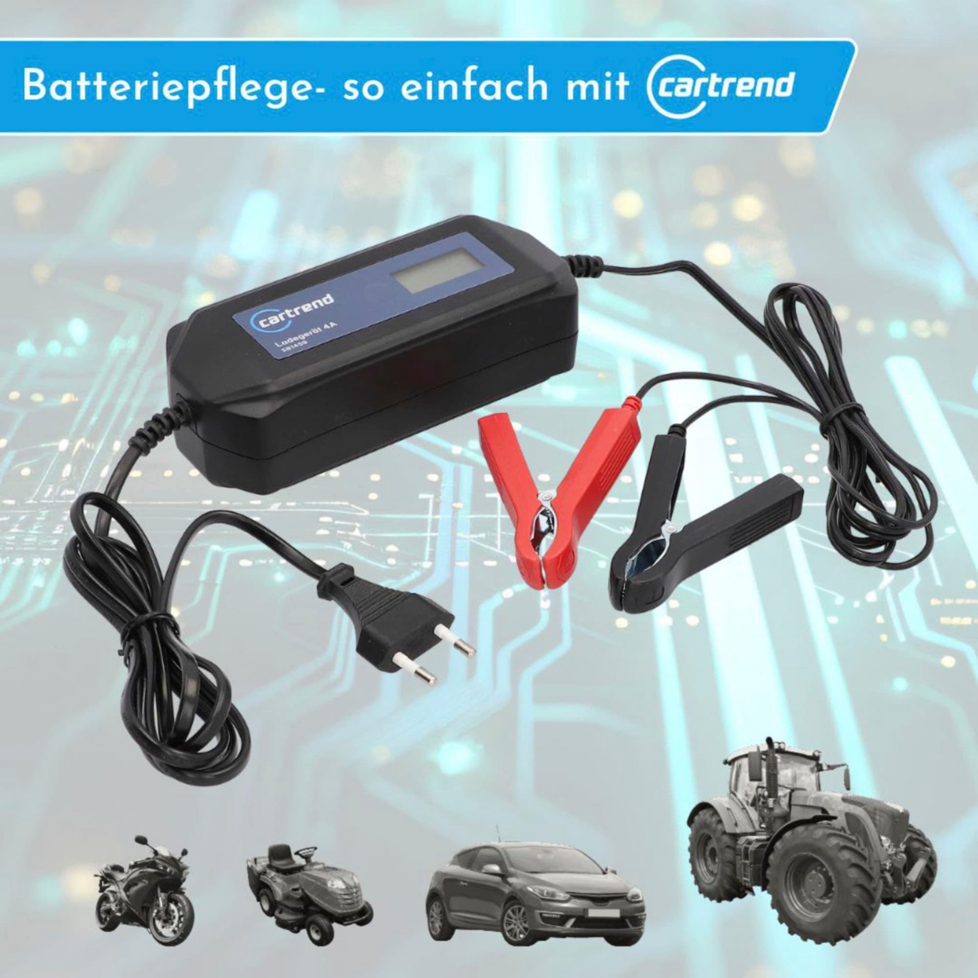 Cartrend Autobatterie-Ladegerät »Batterieladegerät DP4.1 mit Mikroprozessor-Technologie 6V/12V, 4A«