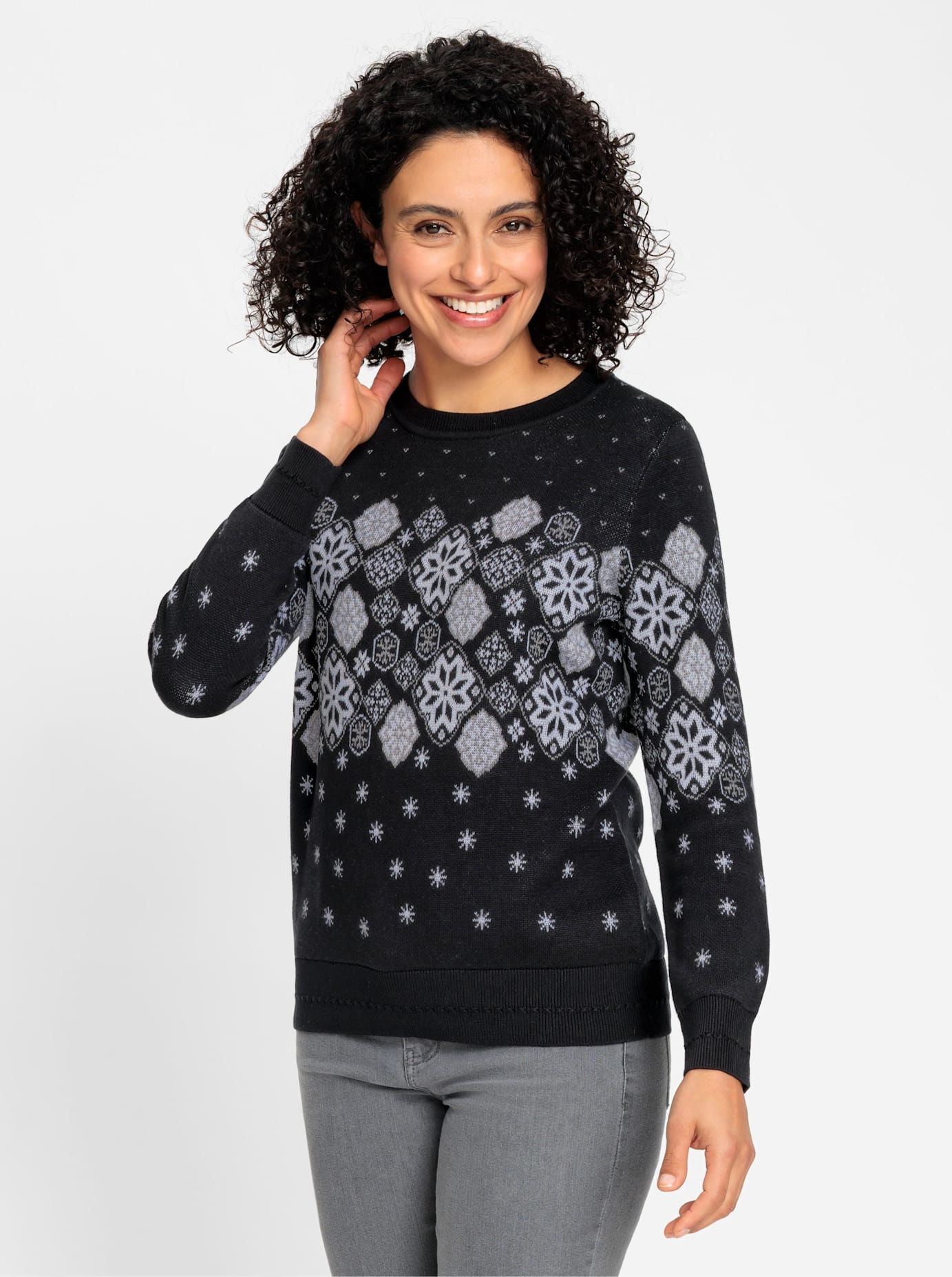 Inspirationen Rundhalspullover »Jacquard-Pullover«