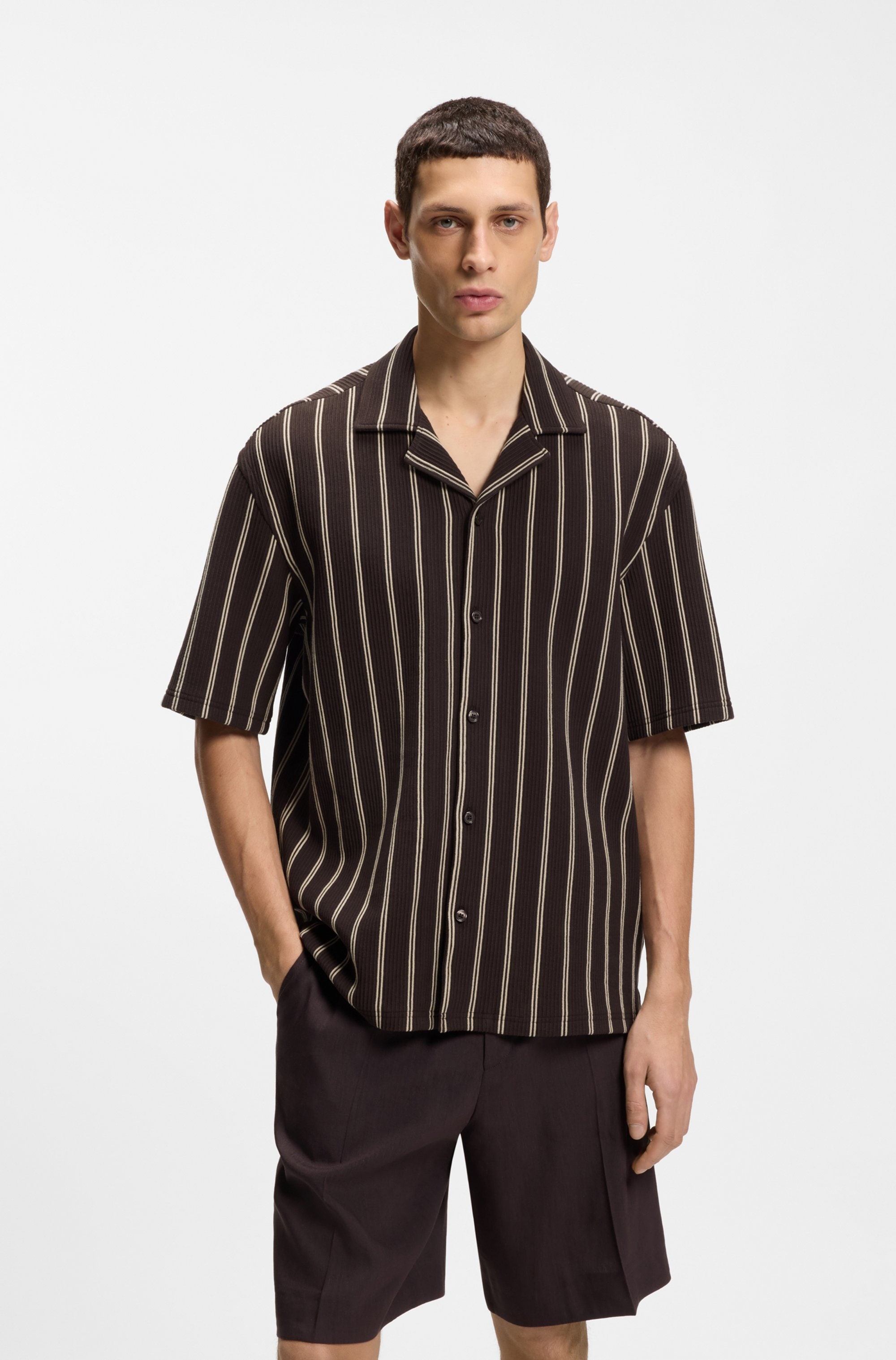 BOSS Kurzarmhemd "C-LARS CAMP B-262" Overshirt mit Freizeitkragen, Relaxed günstig online kaufen