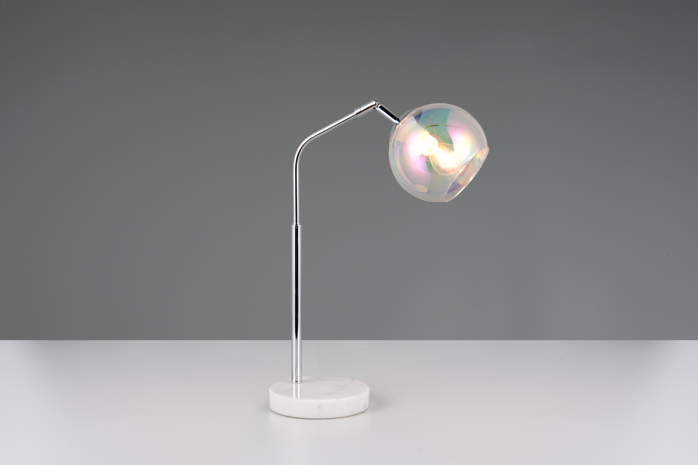 TRIO Leuchten Schreibtischlampe »PAXTON, exkl. 1x E14 max 10W, Leseleuchte Nachttischlampe«, 1 flammig, Leuchtmittel E14 | Leuchtmittel wechselbar, mit Glas Lampenschirm, Schnurschalter, Höhe 45 cm, Tiefe 28 cm