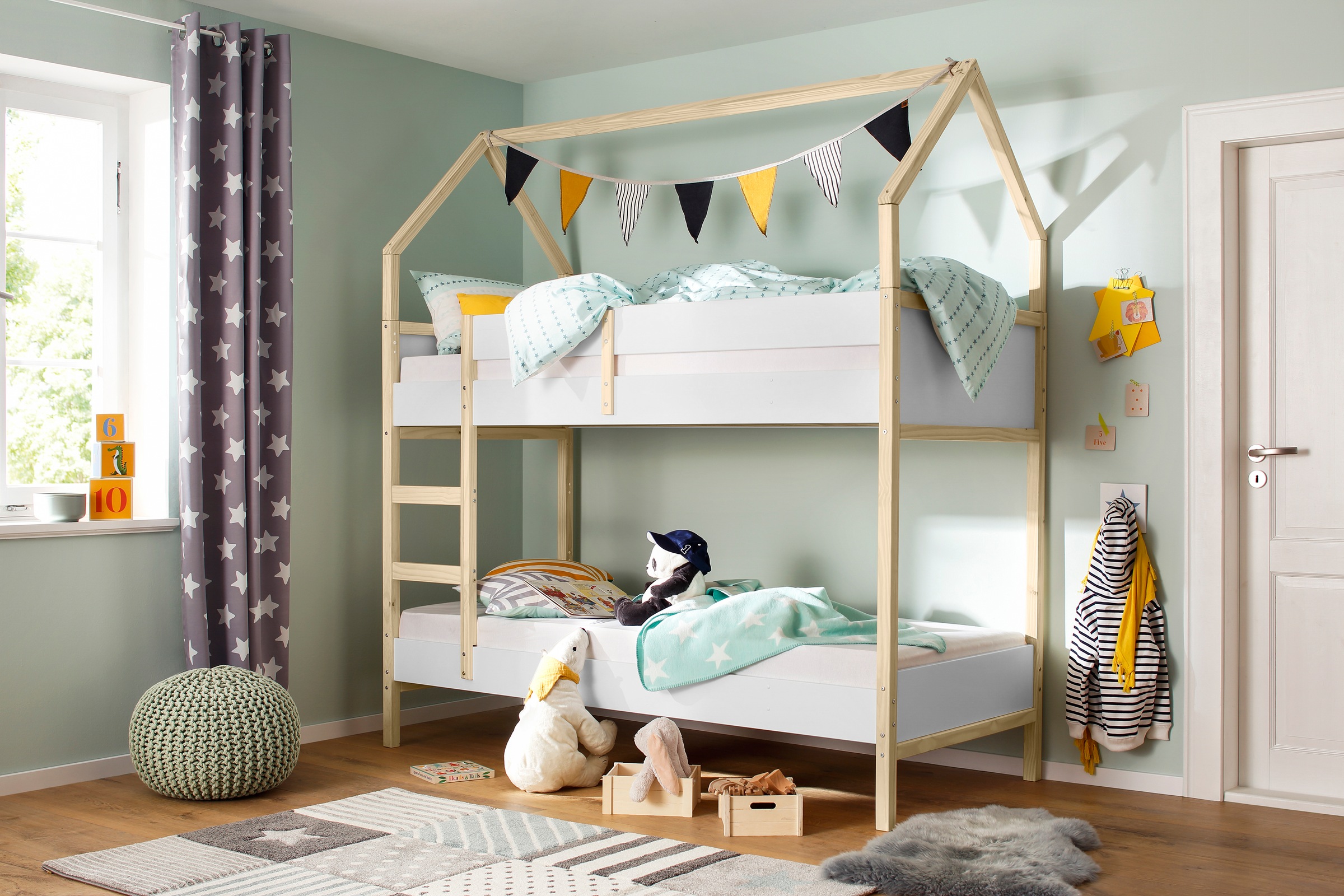 OTTO home Etagenbett "Janne" aus schönem massivem Kiefernholz, Etagenbett, günstig online kaufen