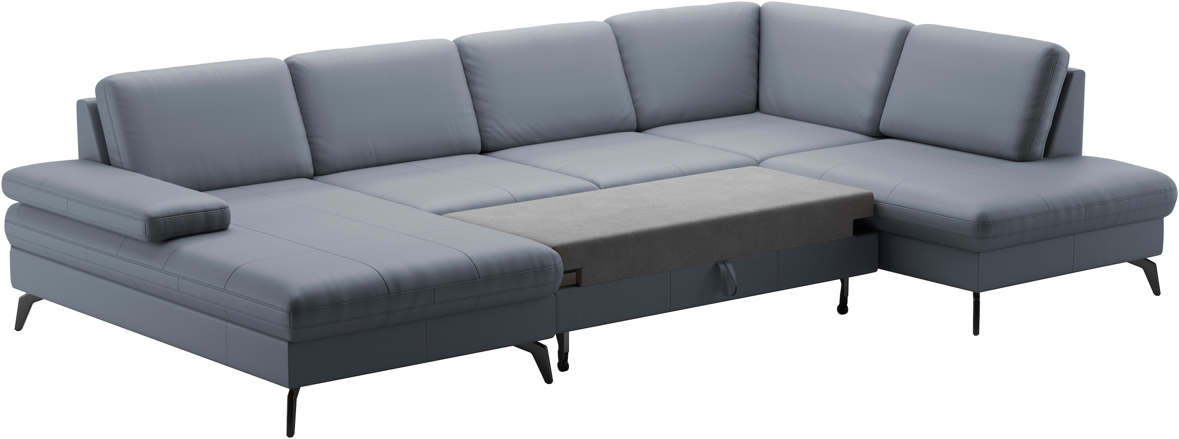 sit&more Wohnlandschaft »Morris U-Form, inkl. Sitztiefenverstellung«, wahlweise mit Armteilverstellung, Bettfunktion & Bettkasten