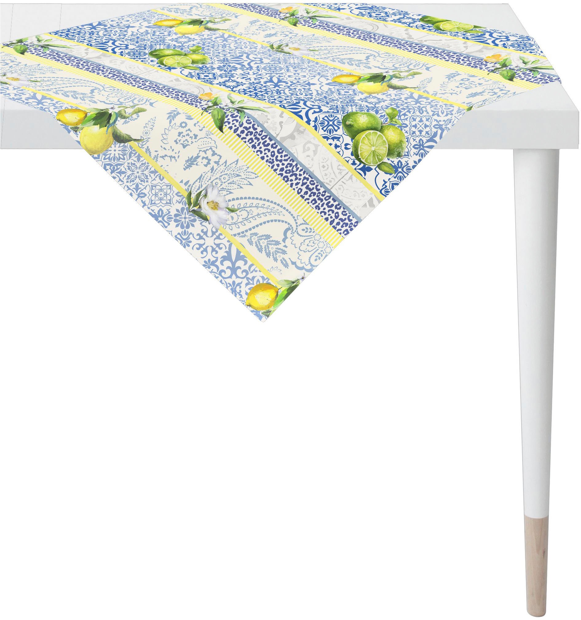 APELT Tischdecke "7005" Paisley-Motive und Kachelmotive mit Citrusfrüchten