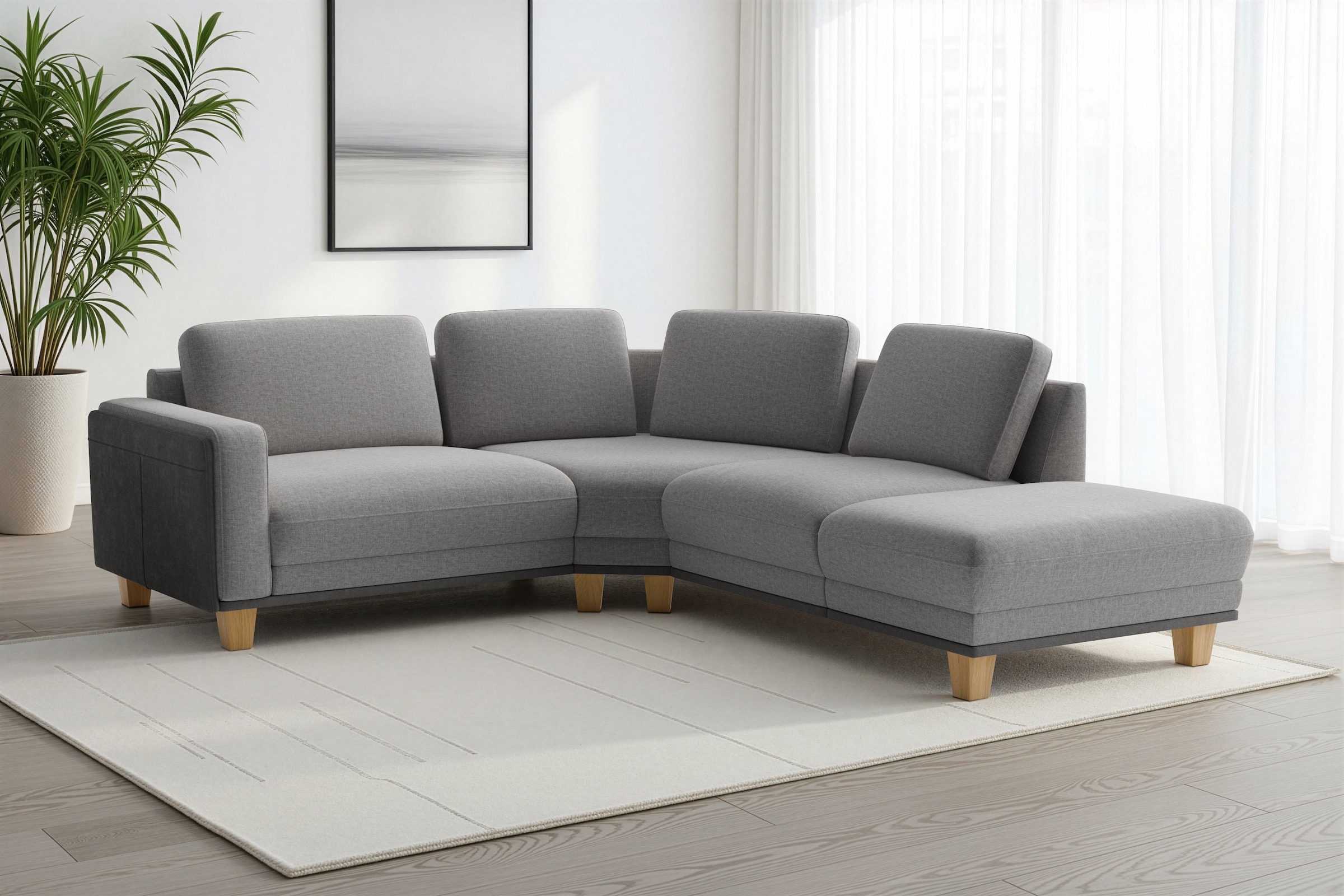 sit&more Ecksofa "Concept" Modernes Sofa in drei Fußfarben zur Auswahl