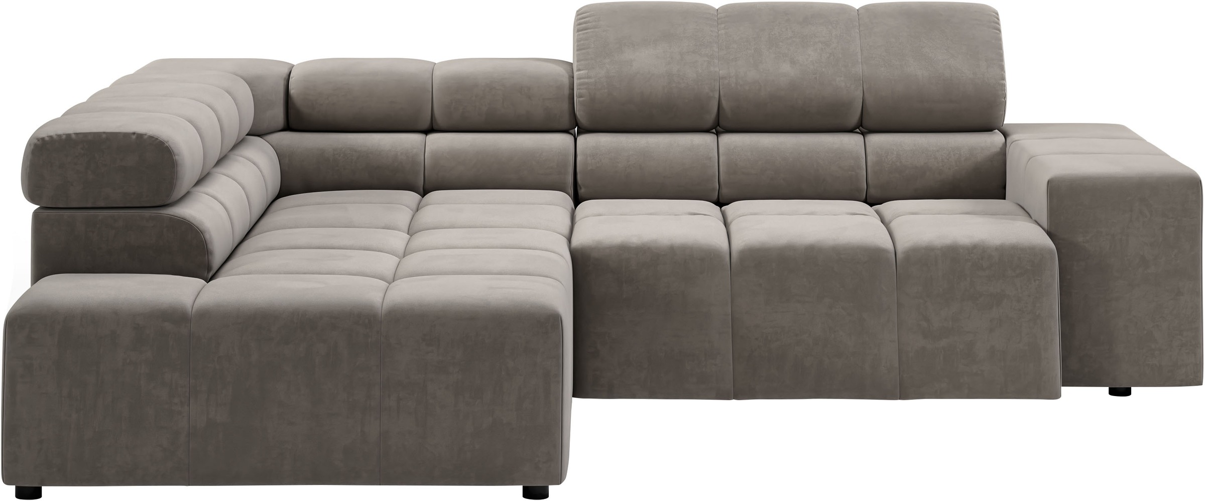 INOSIGN Ecksofa »Ancona, incl. Kopfteilverstellung + 3 Zierkissen, L-Form, bequem«, wahlweise motorische Sitztiefenverstellung, B/T(H: 249/215/70 cm